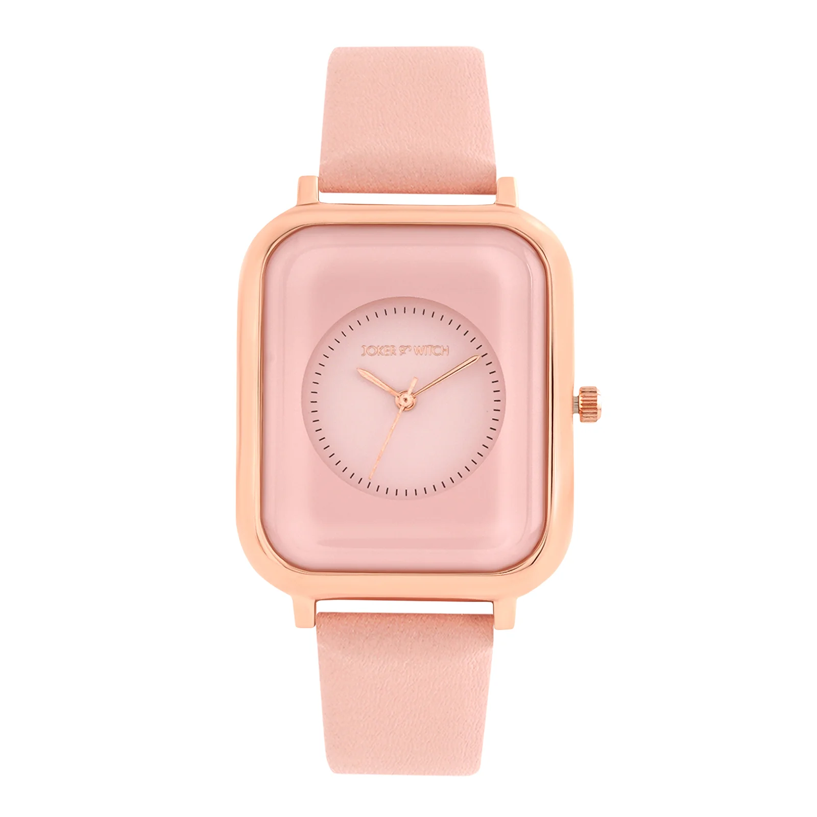 Utopia Pink Medium Rectangle Dial PU Strap Unisex Watch - Image 3