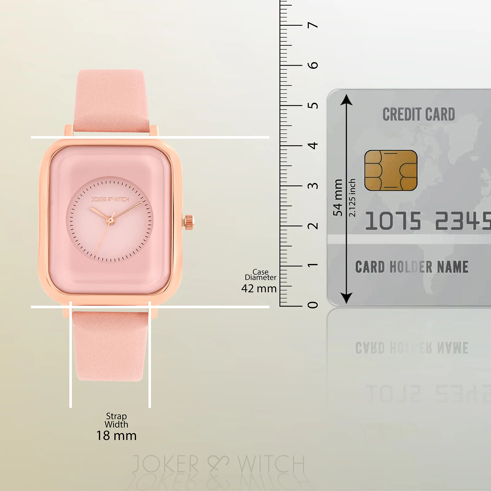 Utopia Pink Medium Rectangle Dial PU Strap Unisex Watch - Image 8