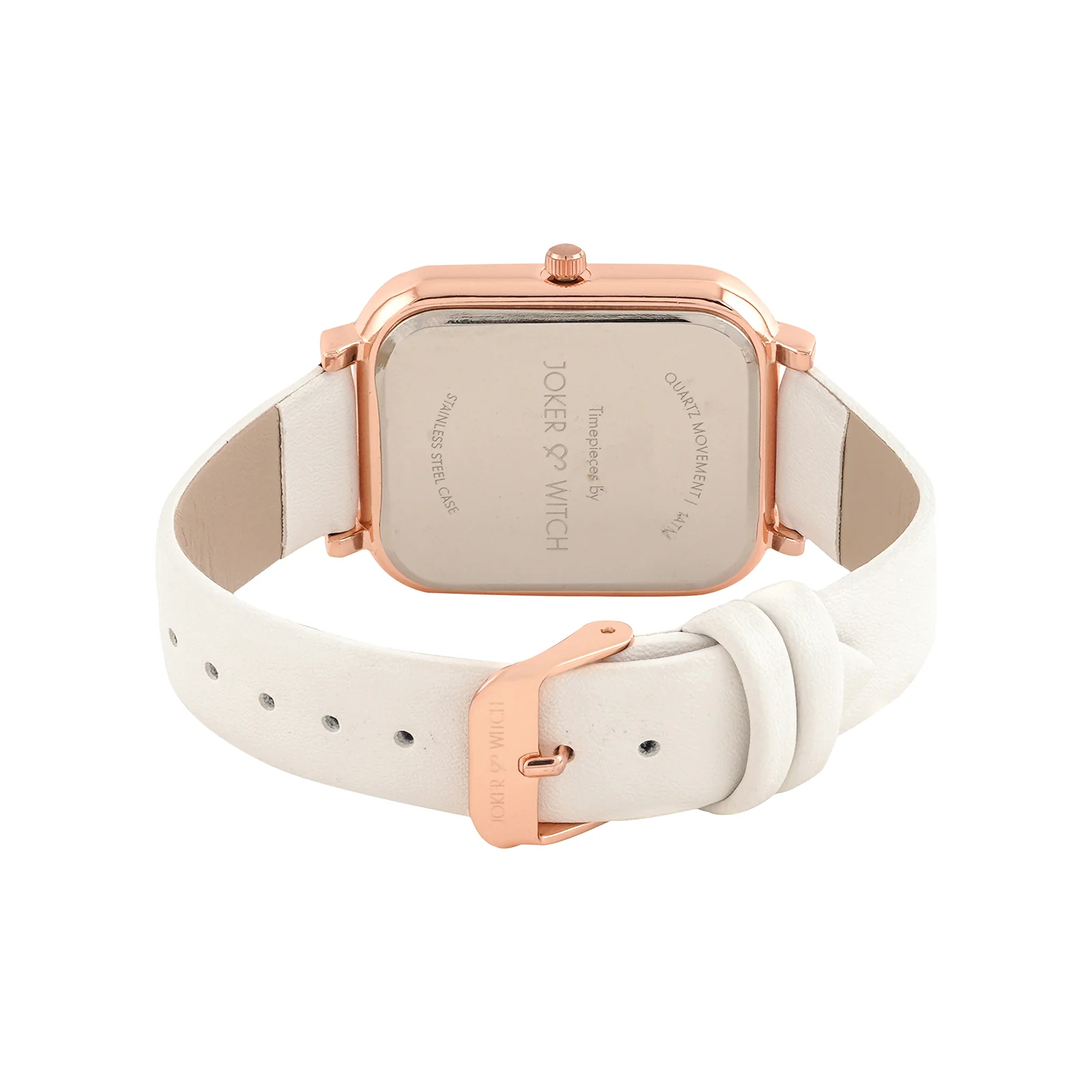 Utopia White Medium Rectangle Dial PU Strap Unisex Watch - Image 6