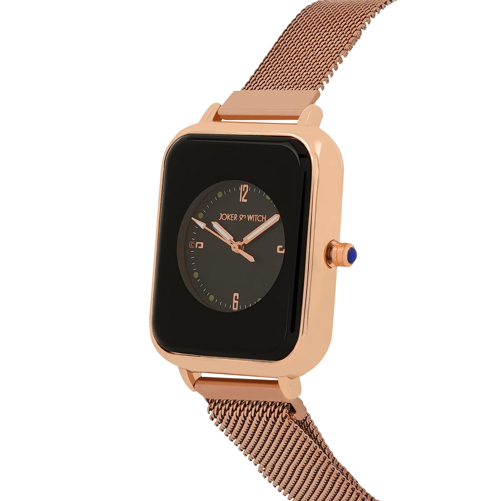 Utopia Black Medium Rectangle Dial Rose Gold Magnetic Strap Women's Watch - Image 4
