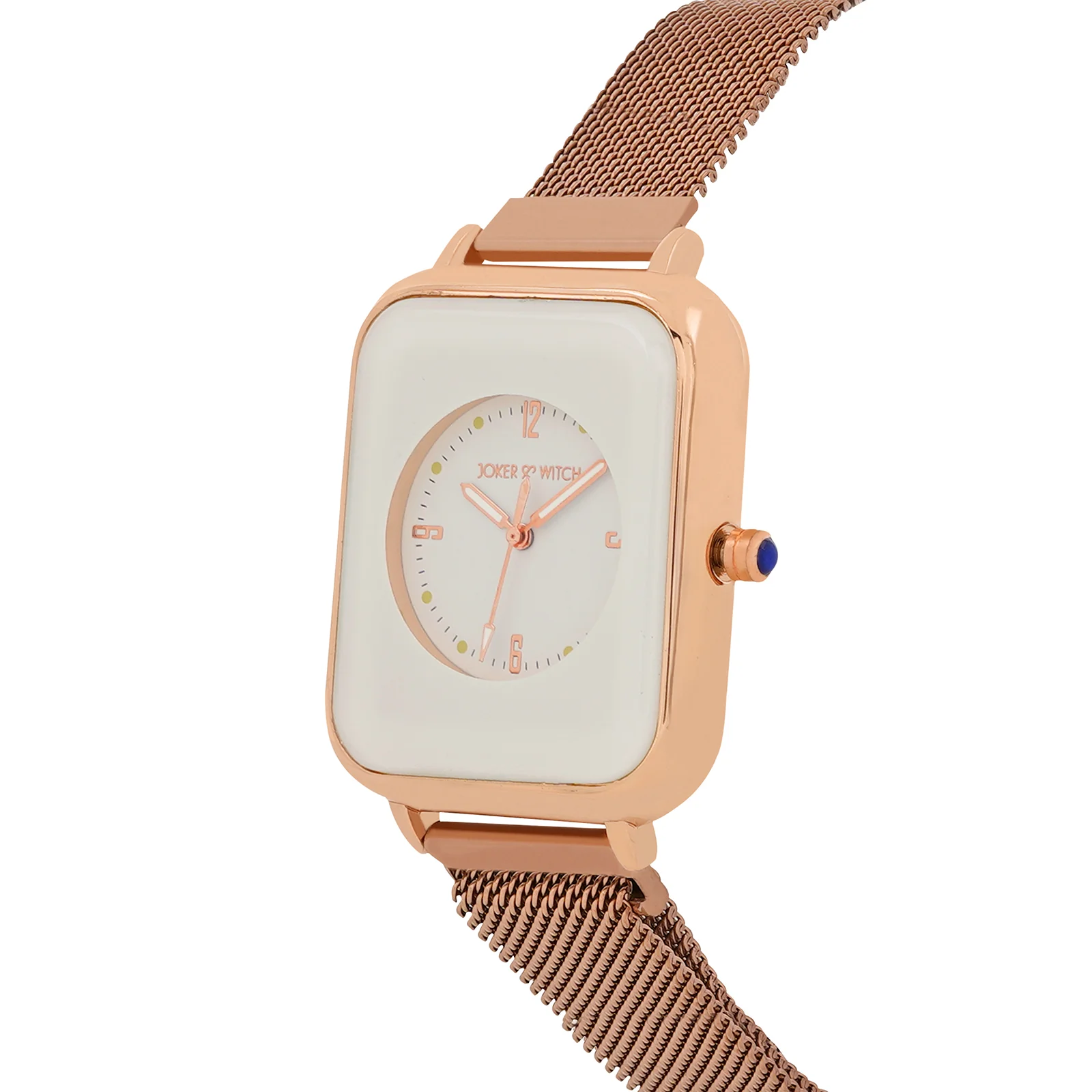 Utopia White Large Rectangle Dial Rose Gold Magnetic Strap Women's Watch - Image 4