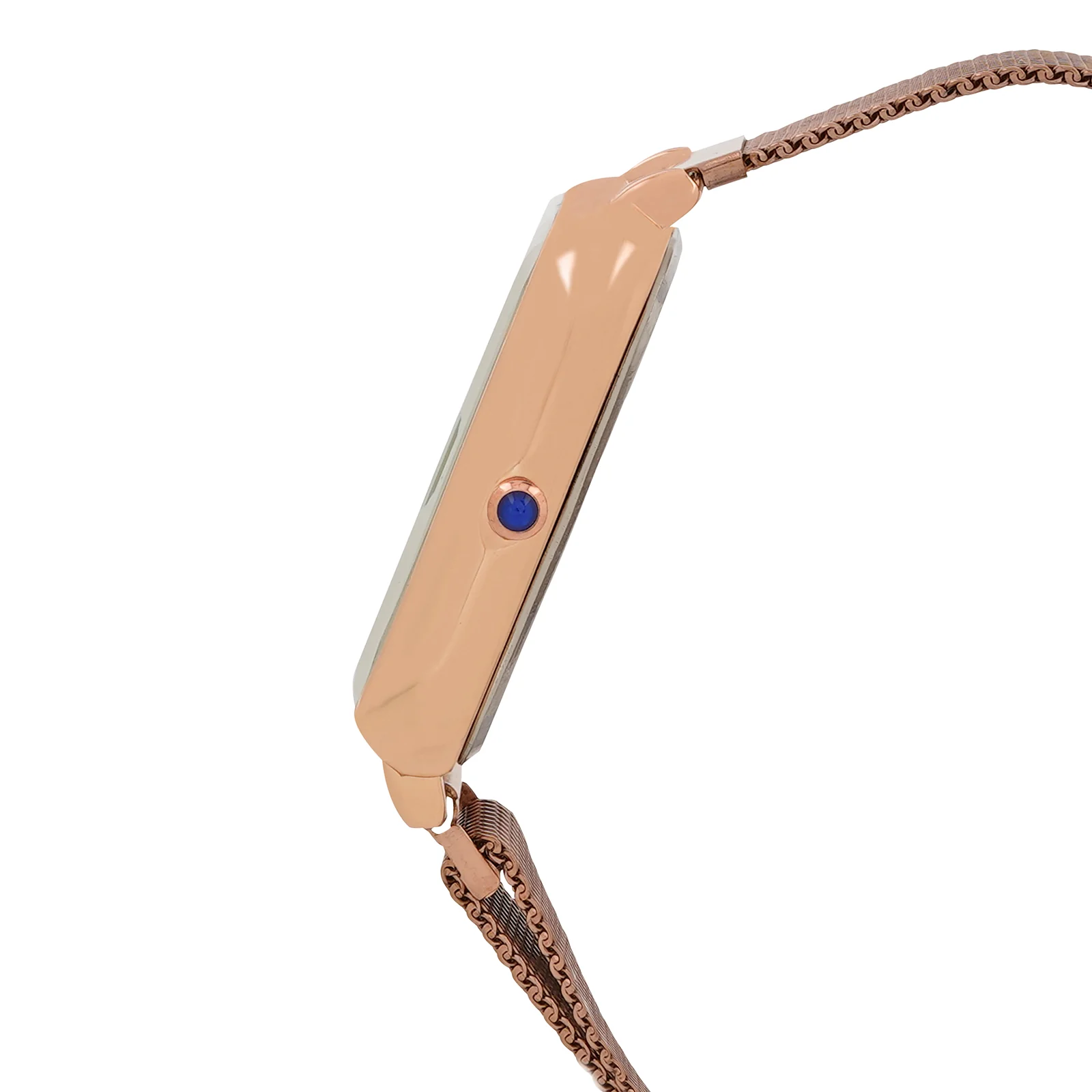 Utopia White Large Rectangle Dial Rose Gold Magnetic Strap Women's Watch - Image 5