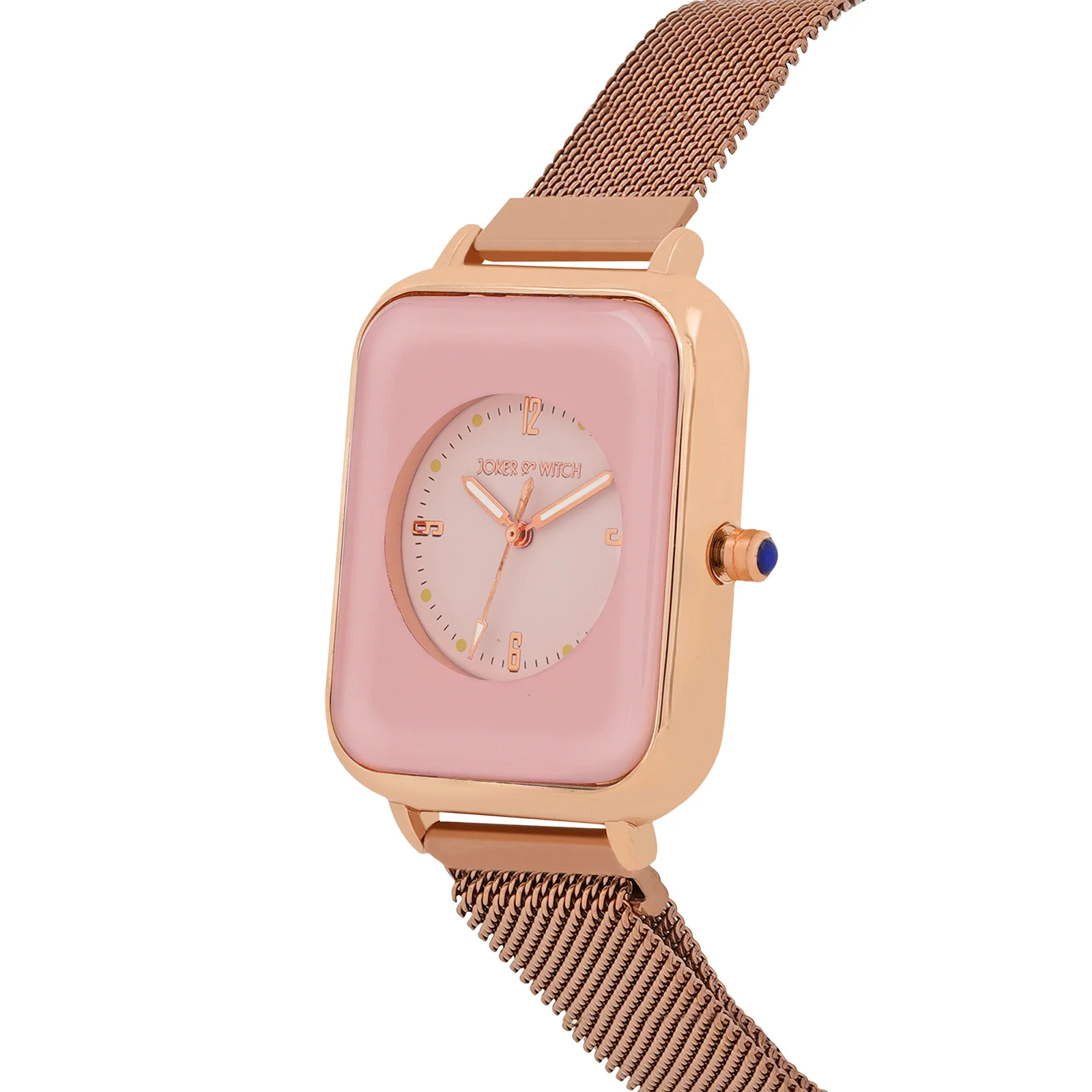 Utopia Pink Medium Rectangle Dial Rose Gold Magnetic Strap Women's Watch - Image 4