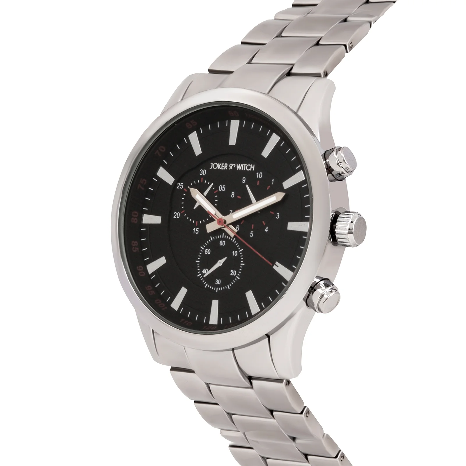 Vader Black XLarge Dial Silver Linked Chain Strap Men's Watch - Image 4