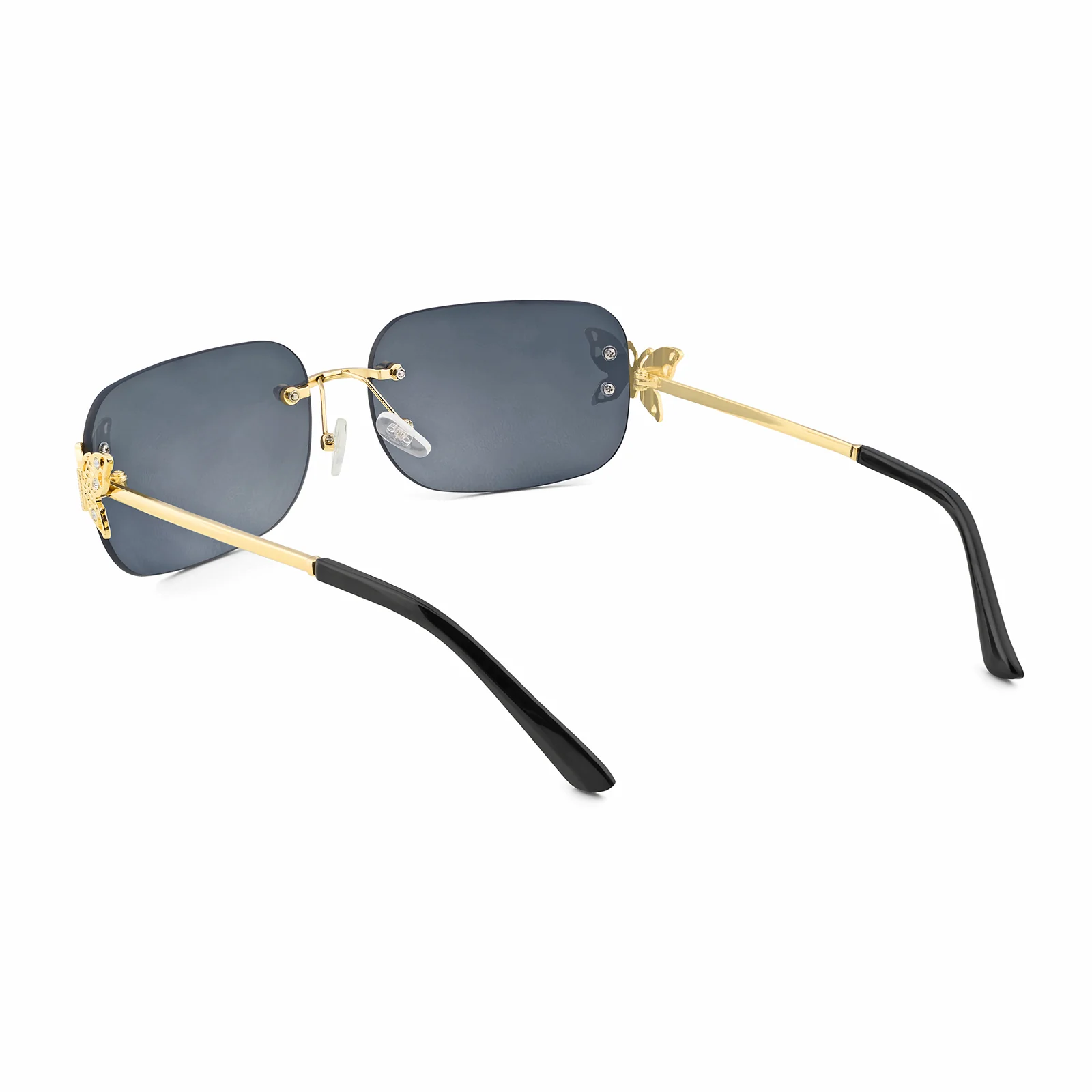 Vanessa Butterfly Sunglasses With A Gold Frame And Grey Ombre Lenses - Image 6