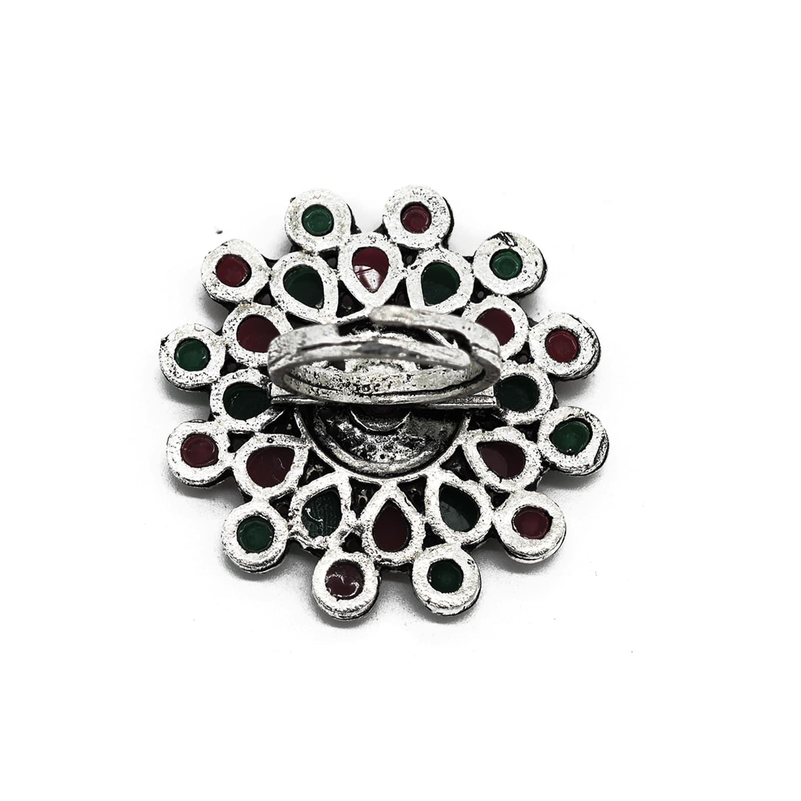 Vani Multi Colored Stone Silver Ring - Image 5