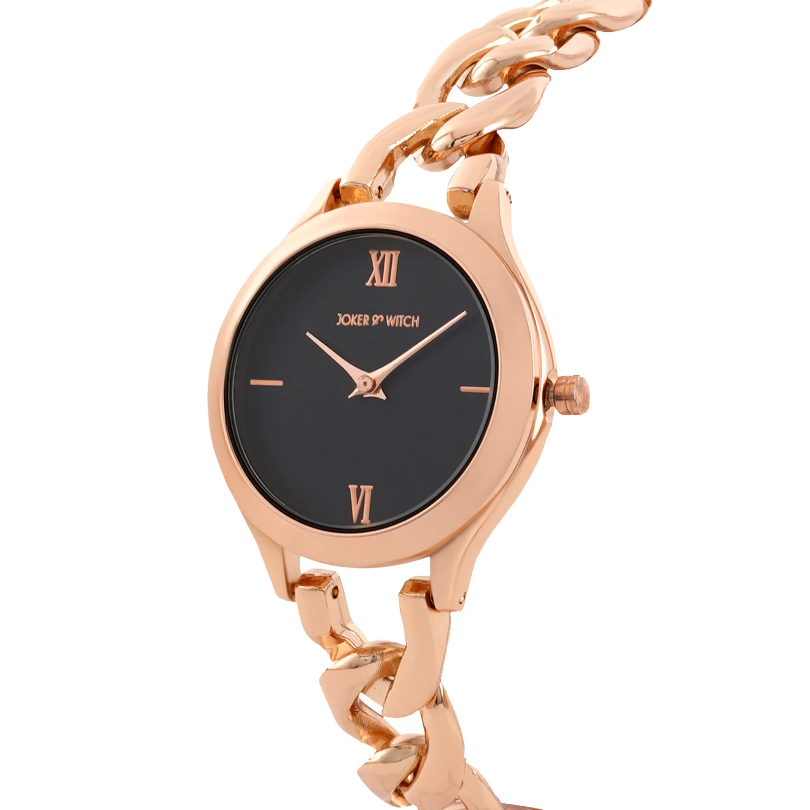 Vegas Black Medium Dial Rose Gold Bracelet Strap Women's Watch - Image 4