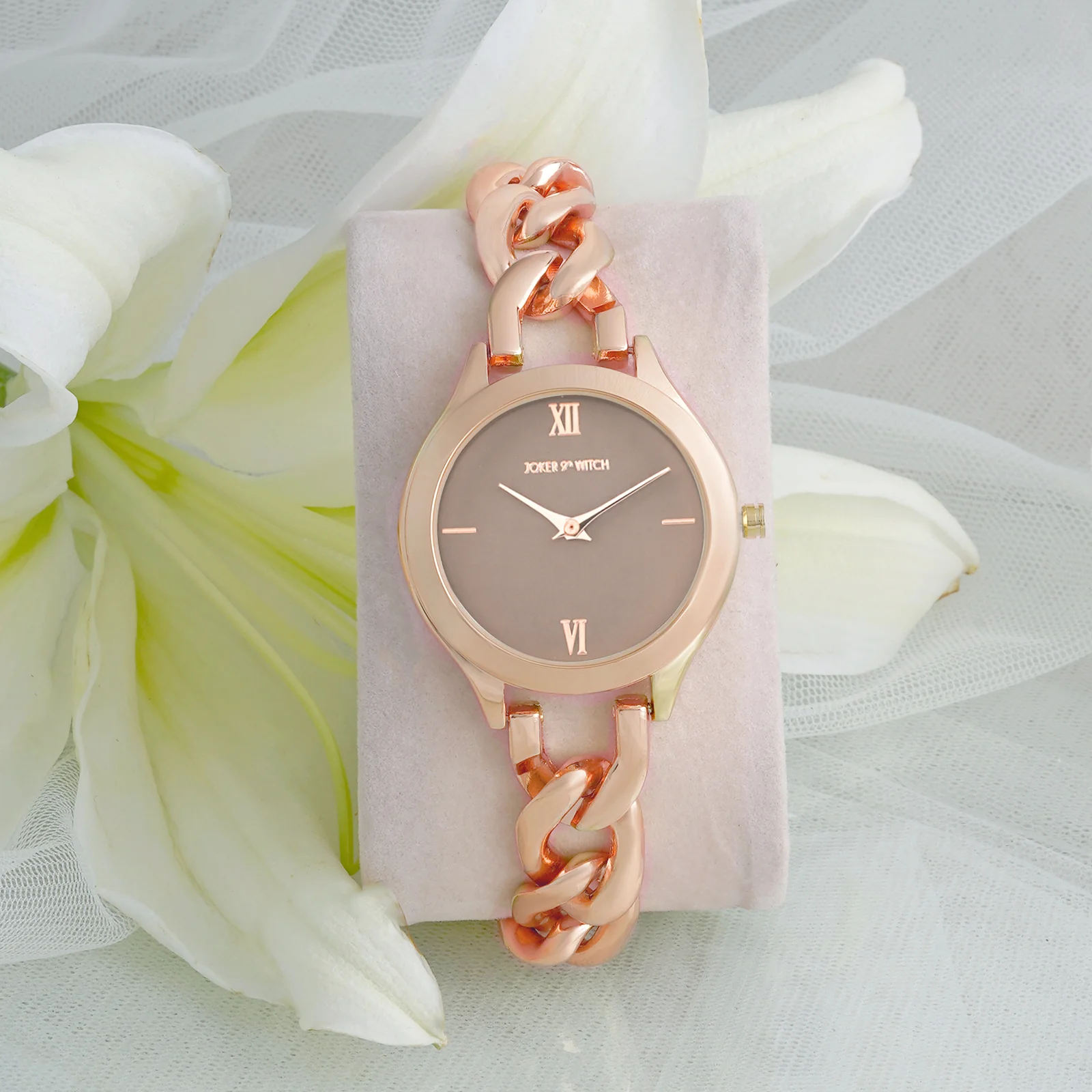 Vegas Taupe Medium Dial Rose Gold Bracelet Strap Women's Watch - Image 3