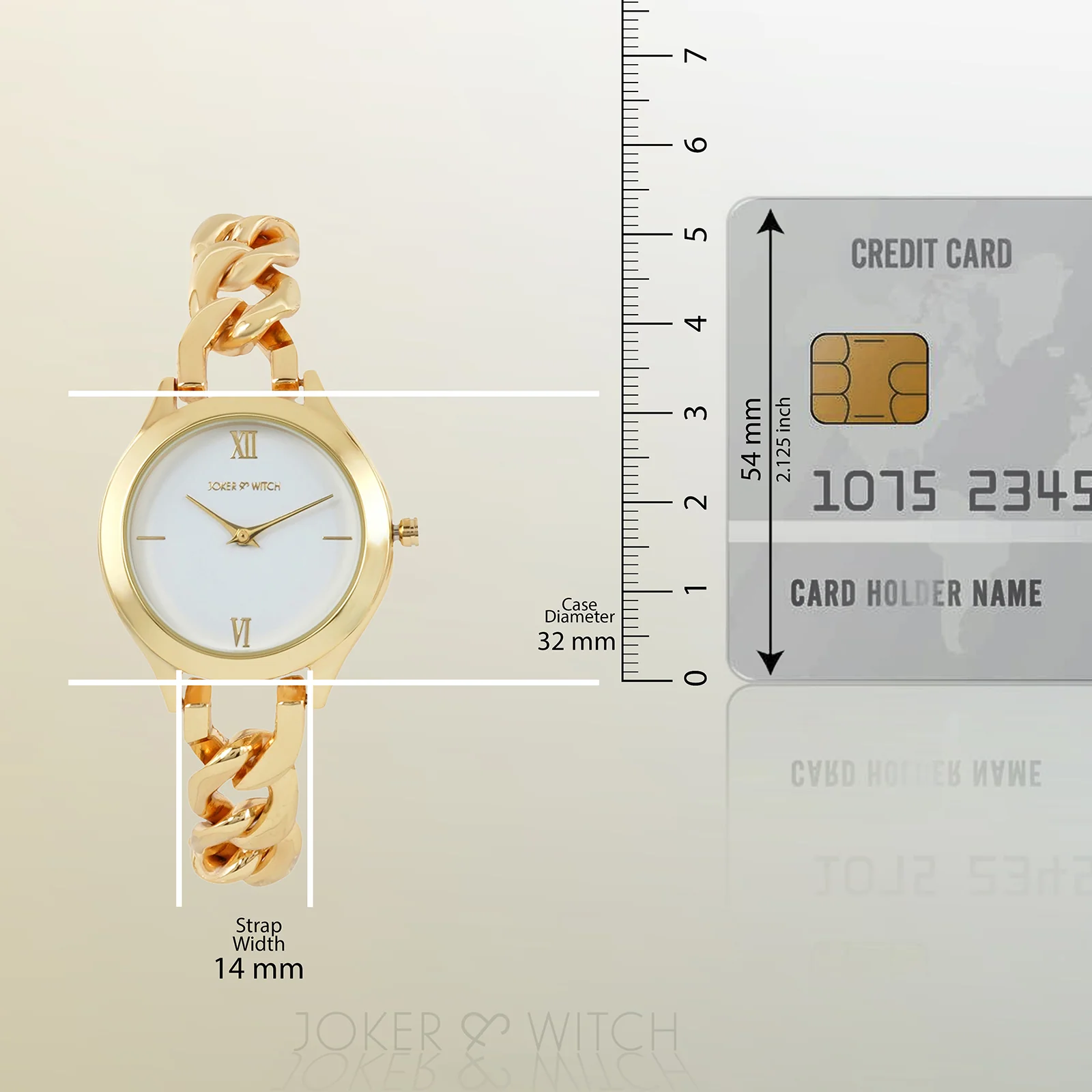 Vegas White Medium Dial Gold Bracelet Strap Women's Watch - Image 8