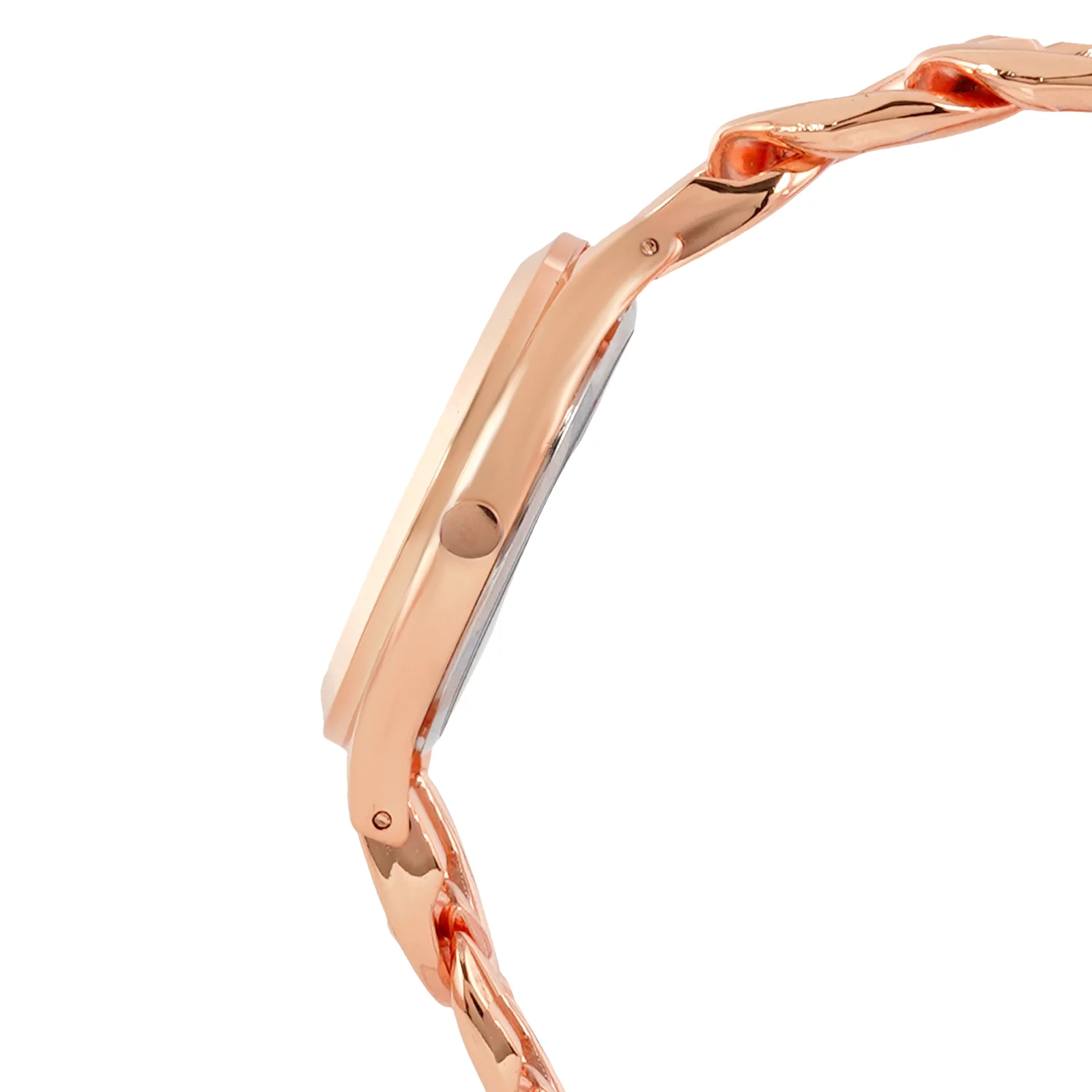 Vegas White Medium Dial Rose Gold Bracelet Strap Women's Watch - Image 5