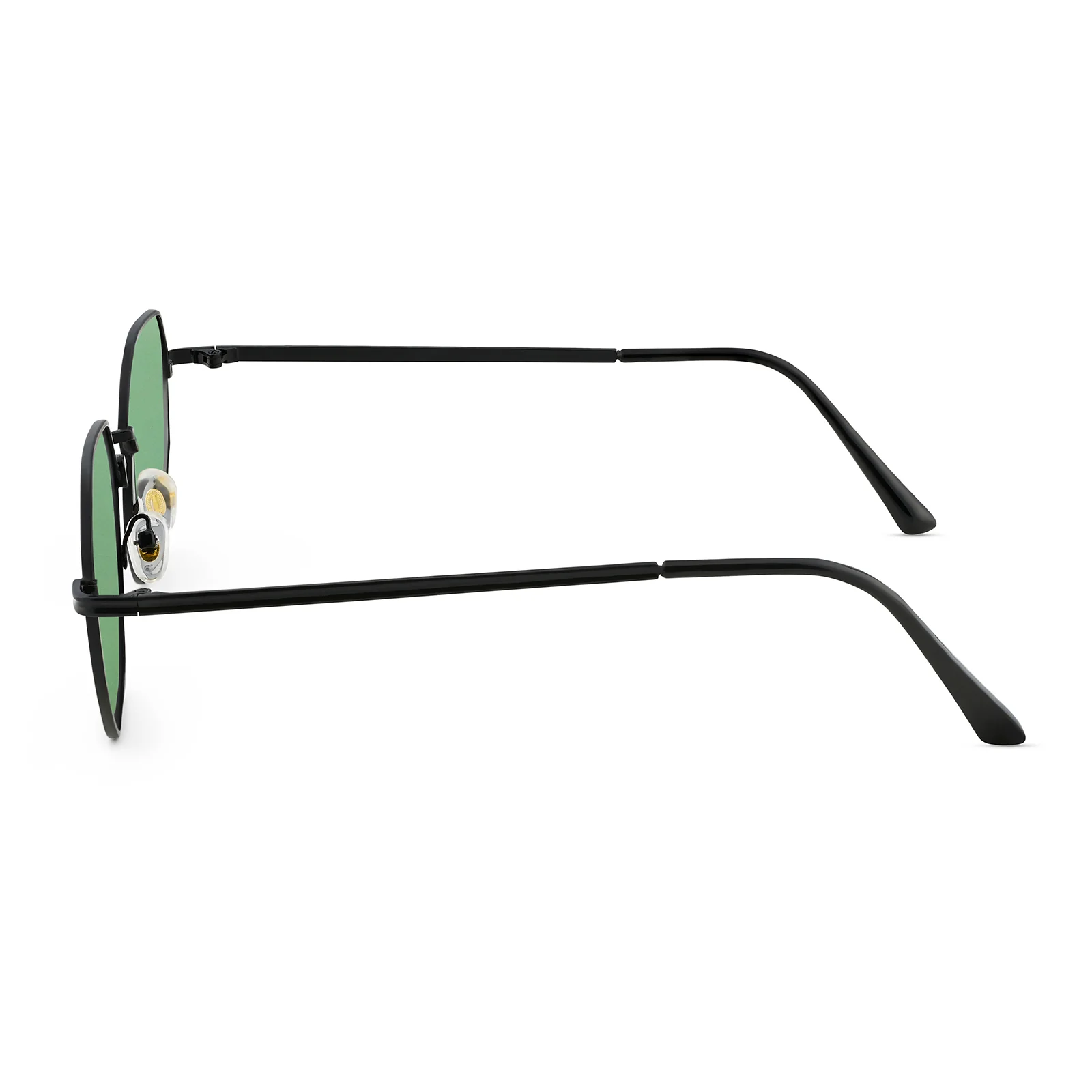 Velour Octagon Dark Green Lens Black Frame Sunglasses - Image 6