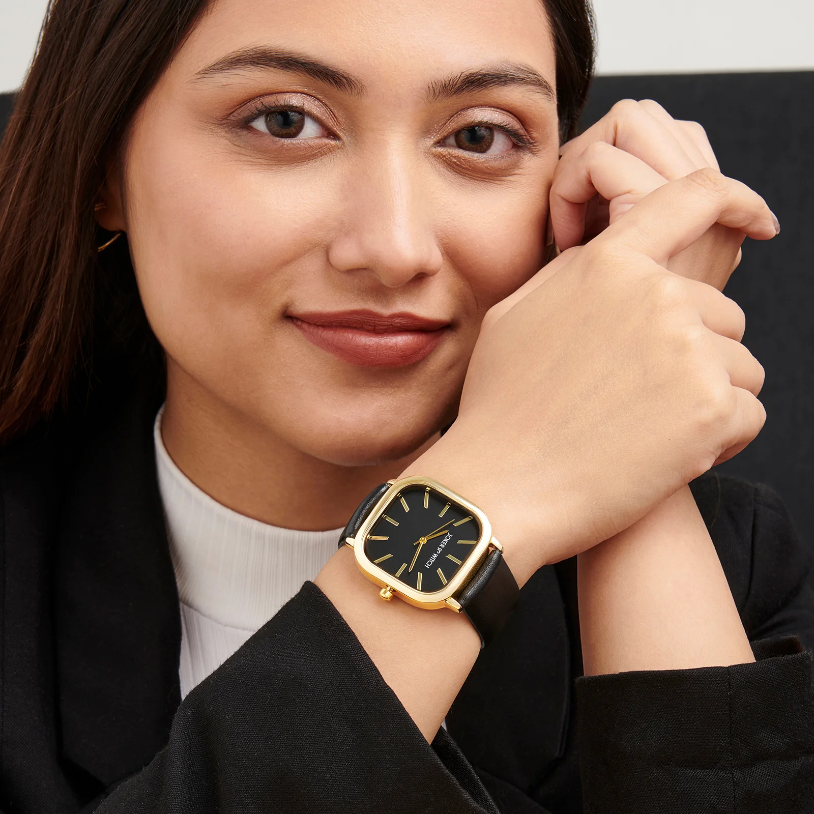 Vera Black Medium Square Dial PU Strap Women's Watch - Image 2