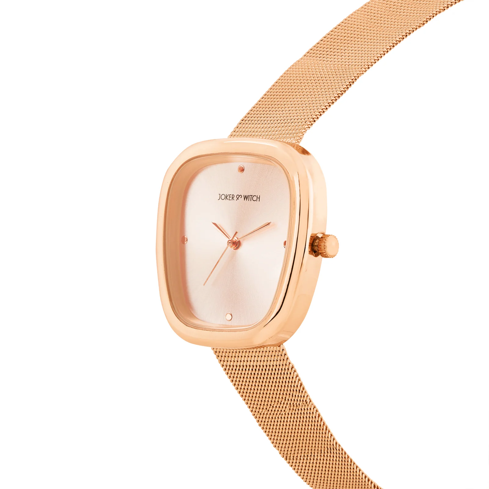Verity Rose Gold Medium Square Dial Mesh Strap Women's Watch - Image 4