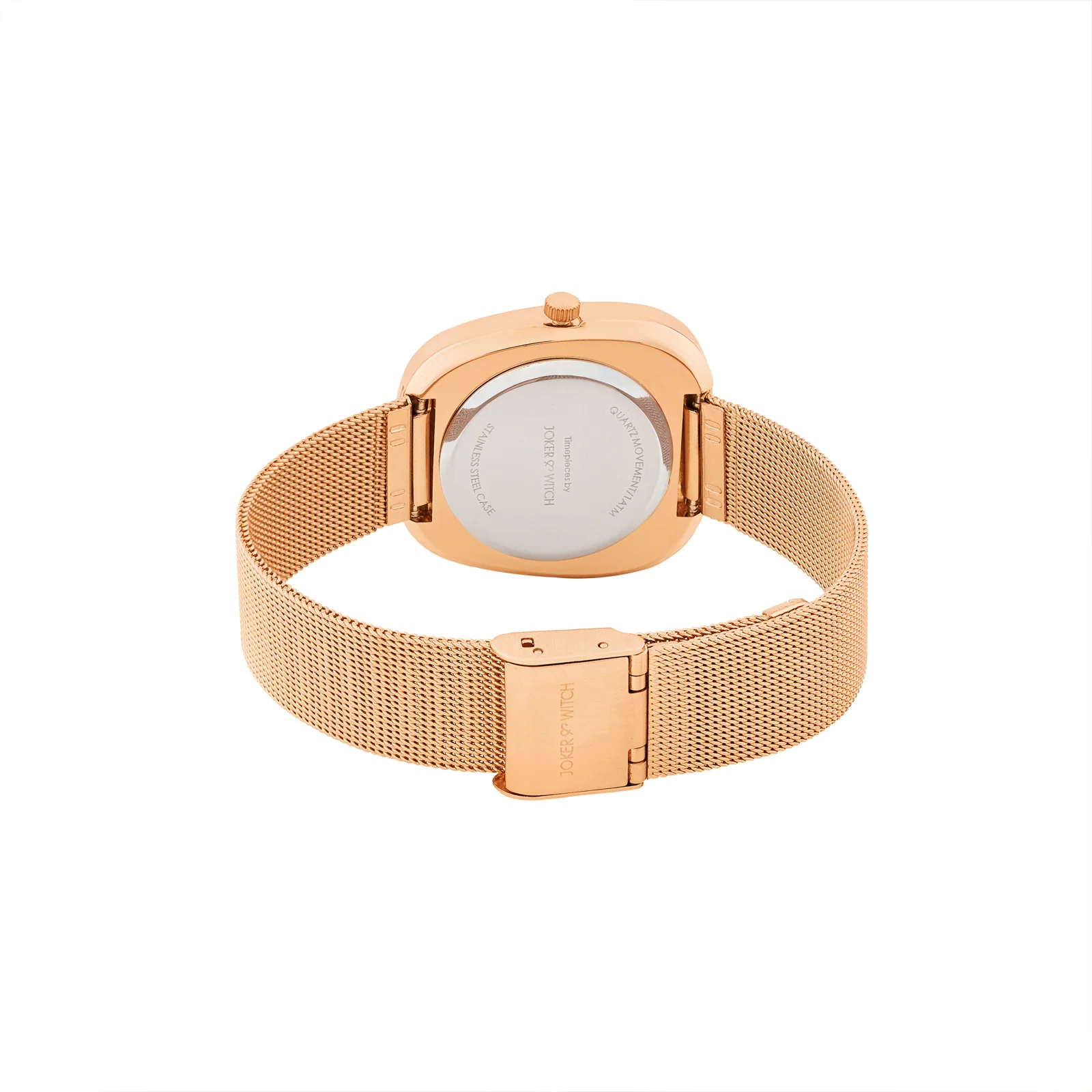 Verity Rose Gold Medium Square Dial Mesh Strap Women's Watch - Image 6