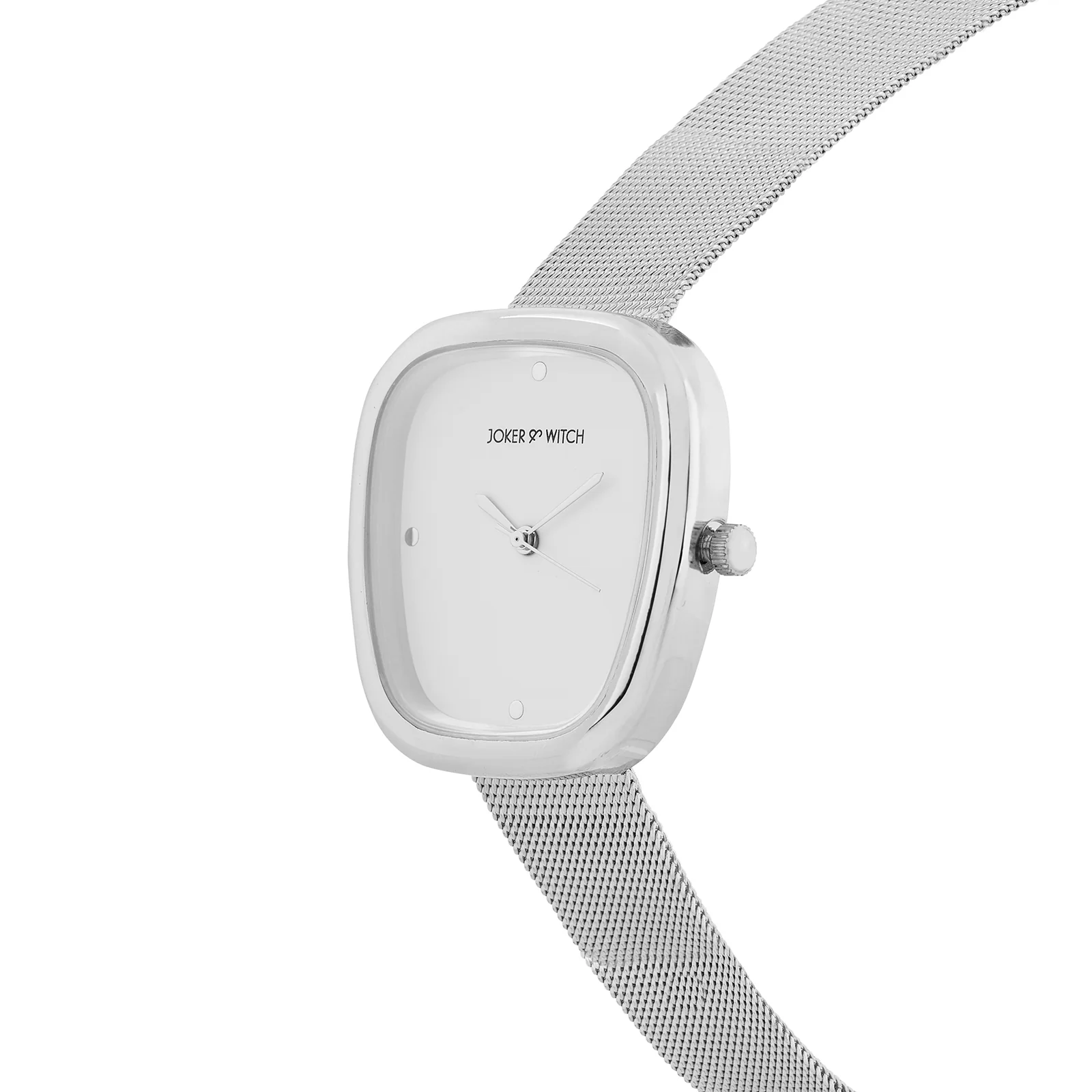 Verity Silver Medium Square Dial Mesh Strap Women's Watch - Image 4