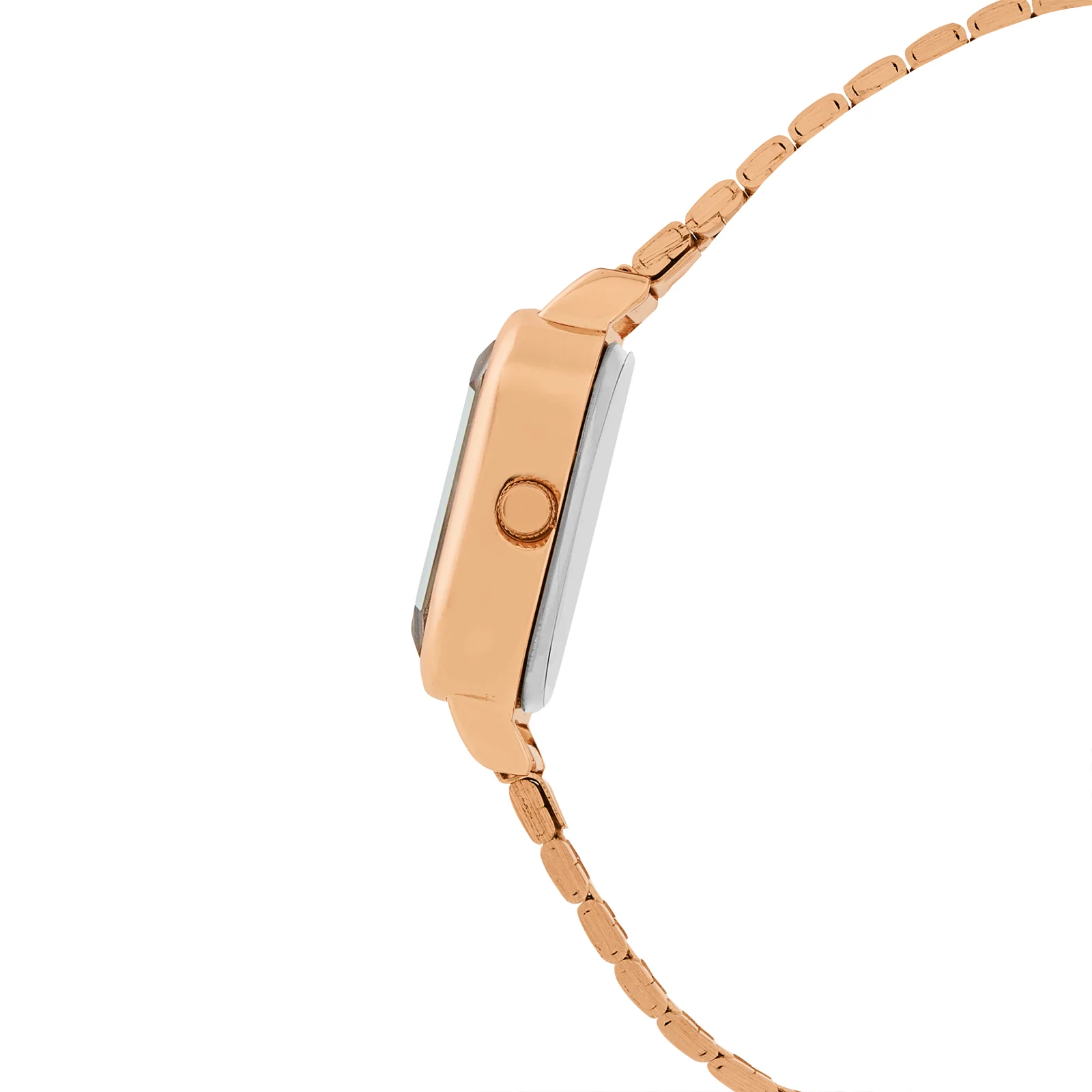 Vespera White Mini Square Dial Rose Gold Linked Chain Strap Women's Watch - Image 5