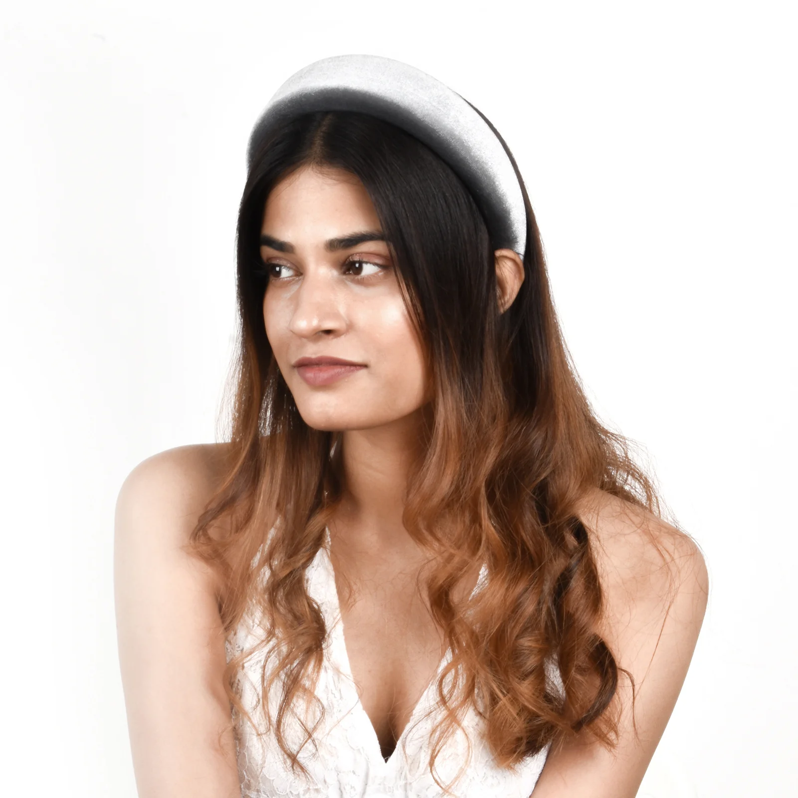 Vicky Velvet Graphite Grey Hairband - Image 2