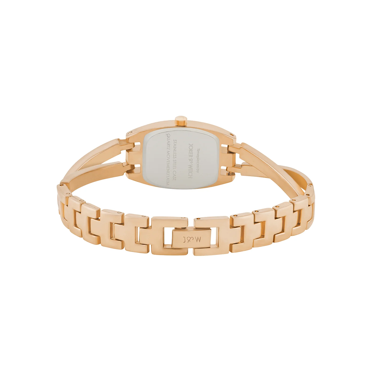 Victoria White Medium Hexagon Rhinestone Dial Rose Gold Linked Chain Strap Women's Watch - Image 6