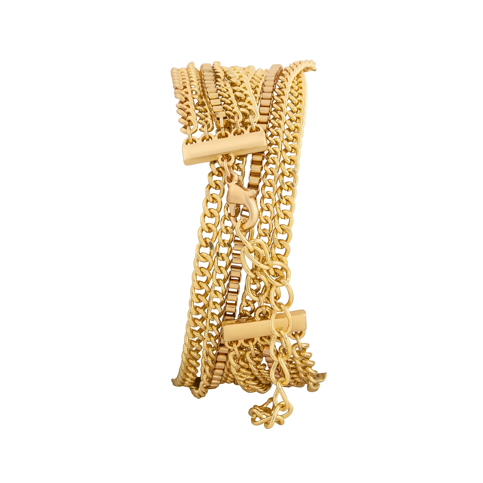 Vine White Small Square Dial Gold Chain Wrap Around Strap Women's Watch - Image 5