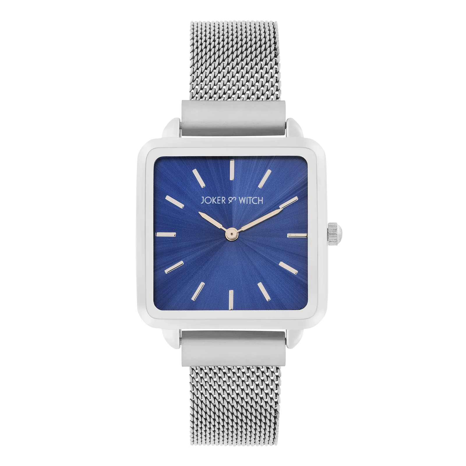 Vintage Blue Small Square Dial Silver Magnetic Strap Women's Watch - Image 3