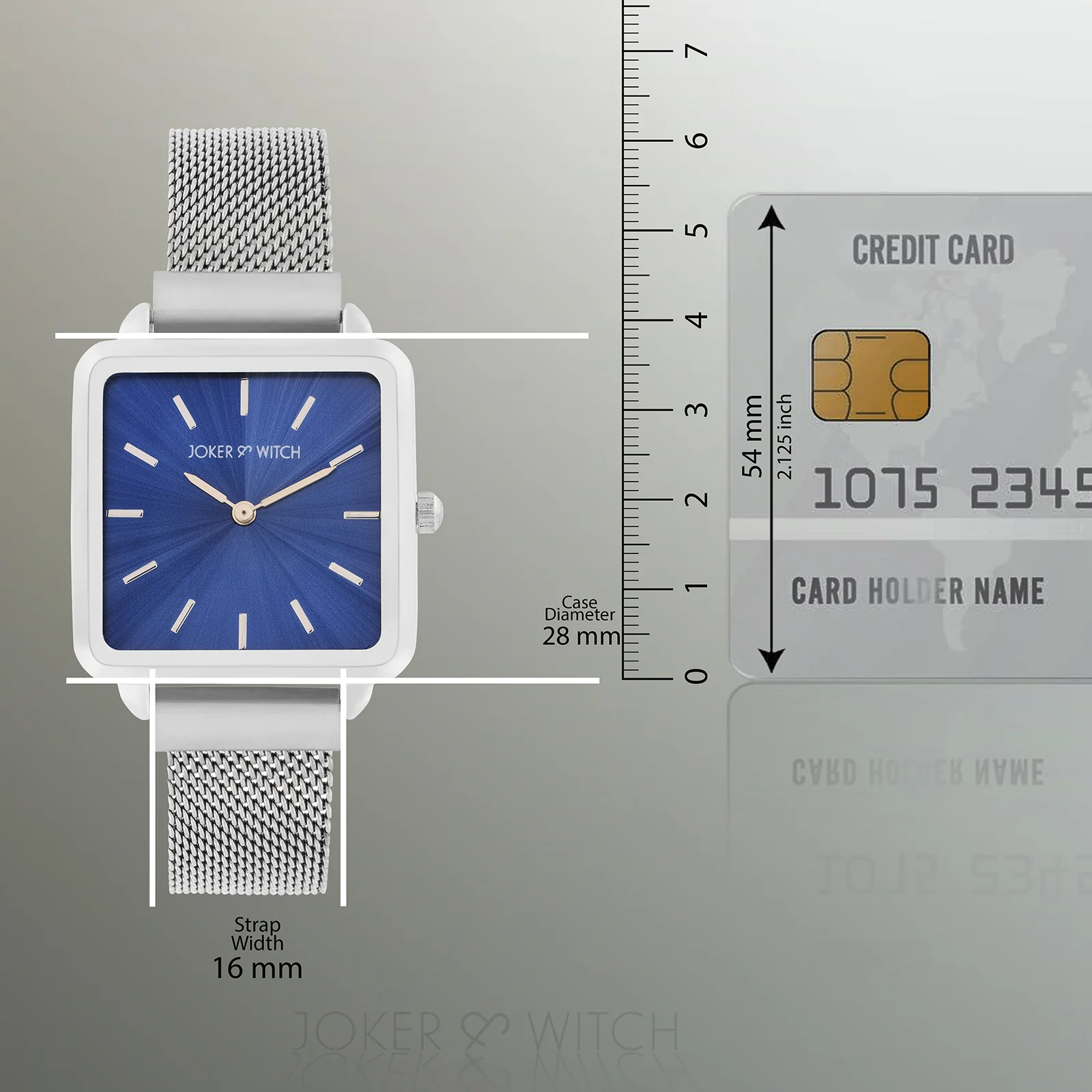 Vintage Blue Small Square Dial Silver Magnetic Strap Women's Watch - Image 8