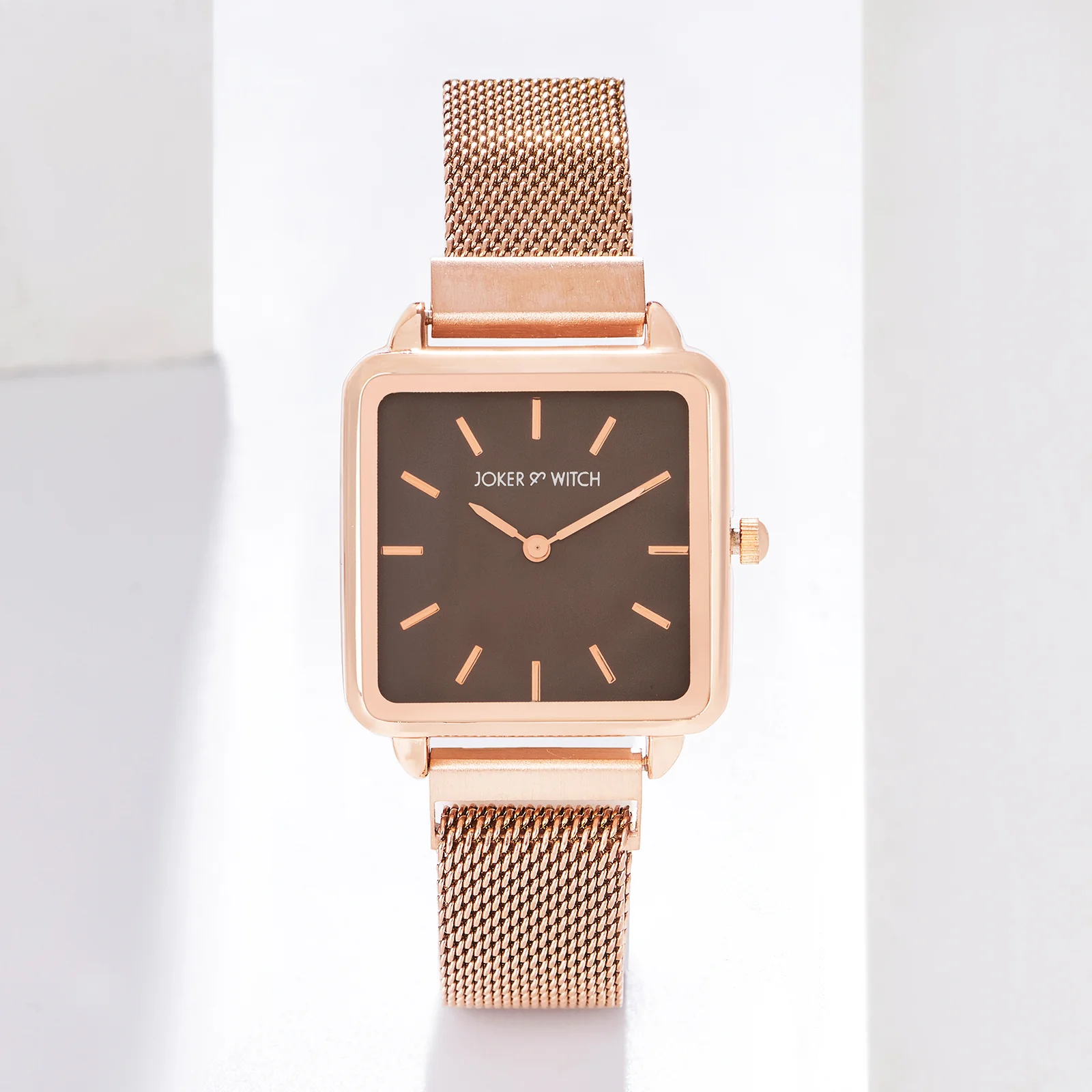 Vintage Taupe Small Square Dial Rose Gold Magnetic Strap Women's Watch - Image 2