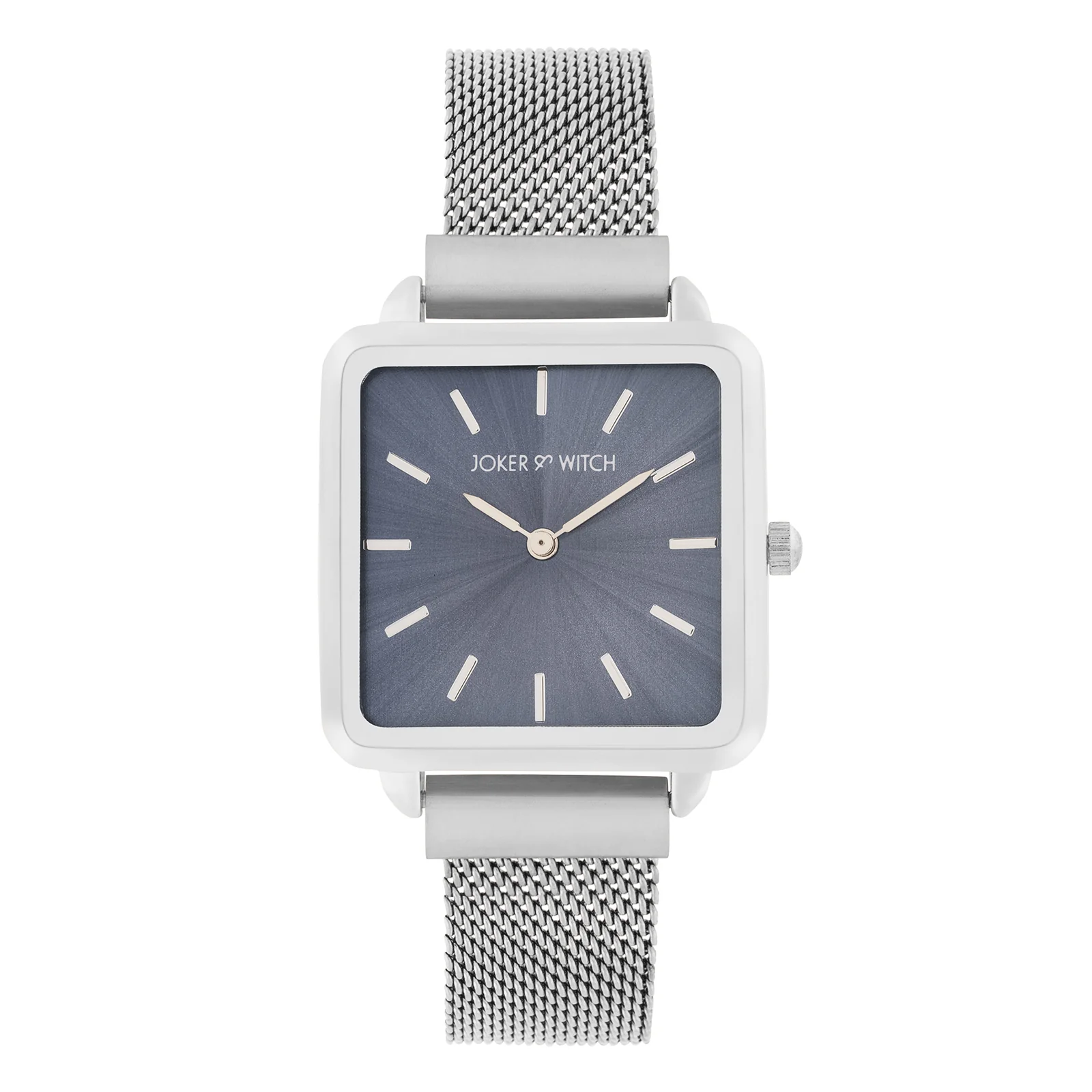 Vintage Grey Small Square Dial Silver Mesh Strap Women's Watch - Image 3