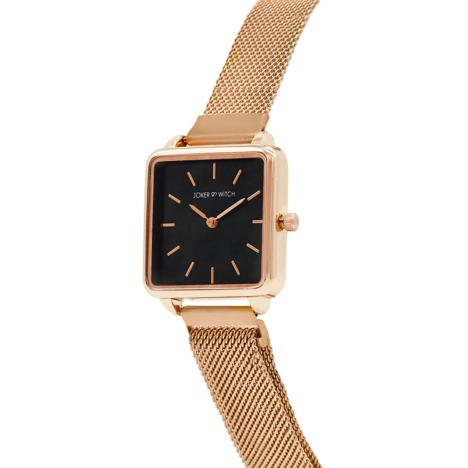 Vintage Black Small Square Dial Rose Gold Magnetic Strap Women's Watch - Image 3
