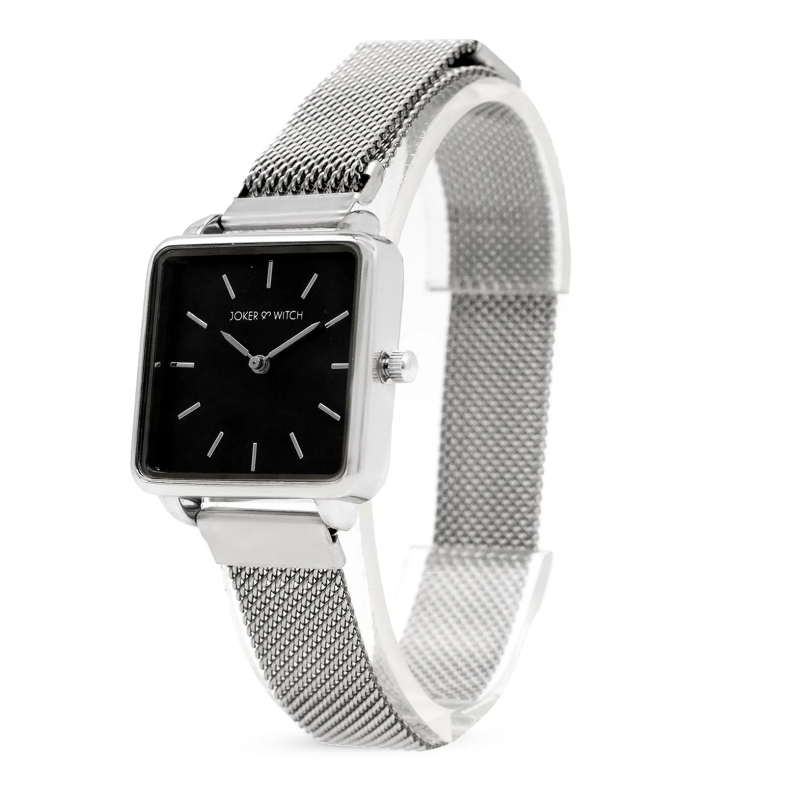 Vintage Black Small Square Dial Silver Magnetic Strap Women's Watch - Image 7