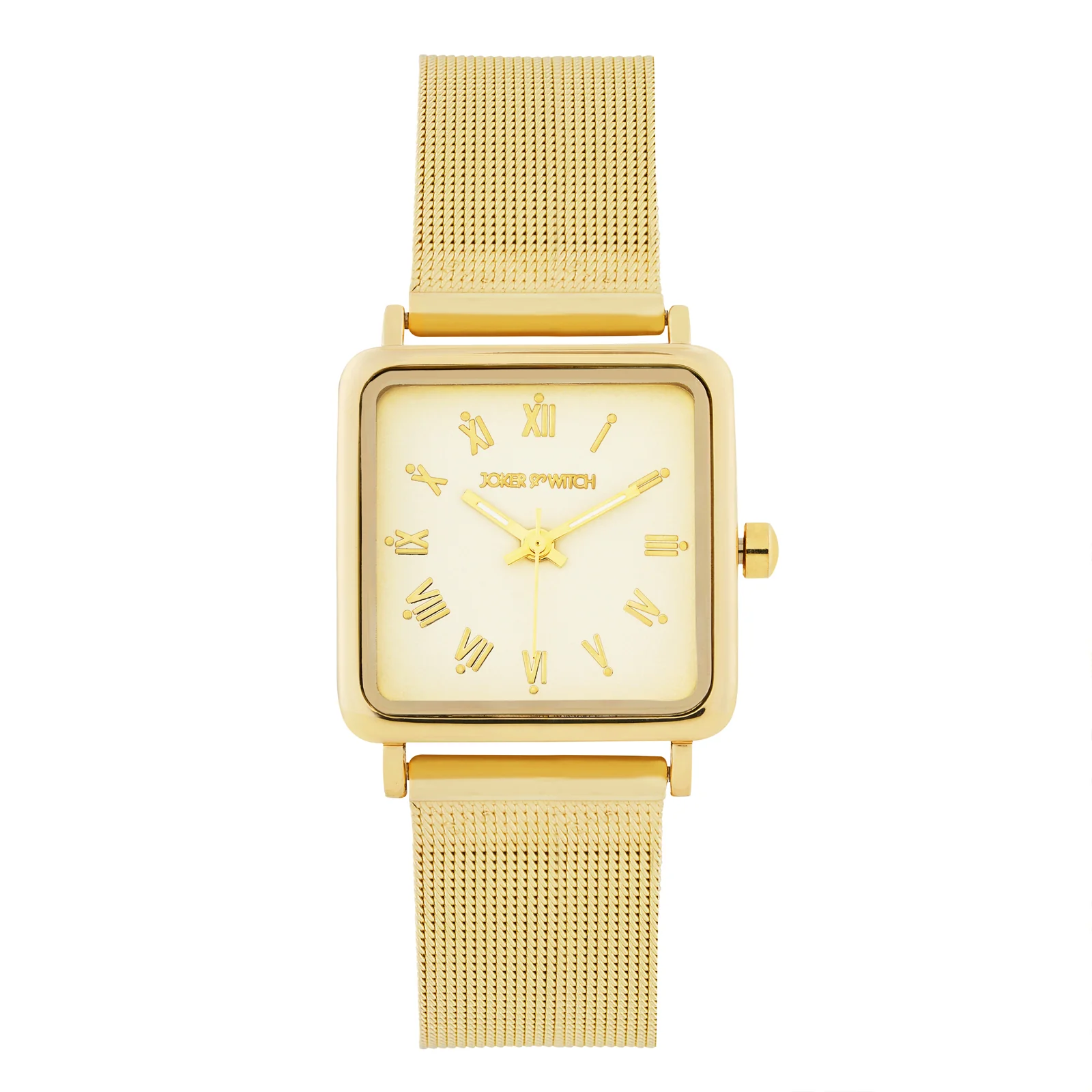 Vintage Gold Small Square Dial Mesh Strap Women's Watch - Image 3
