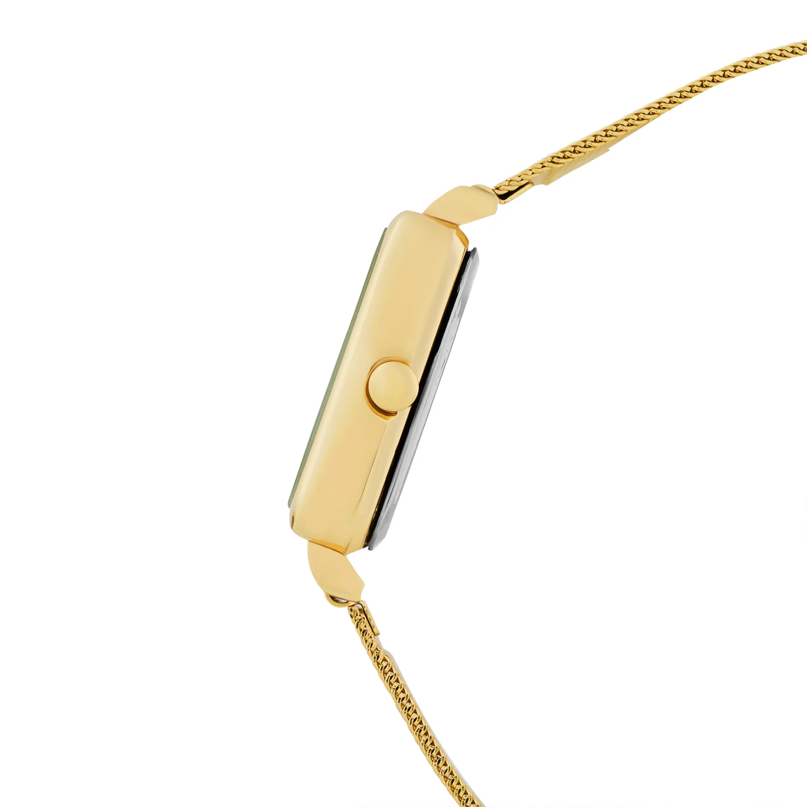 Vintage Gold Small Square Dial Mesh Strap Women's Watch - Image 5