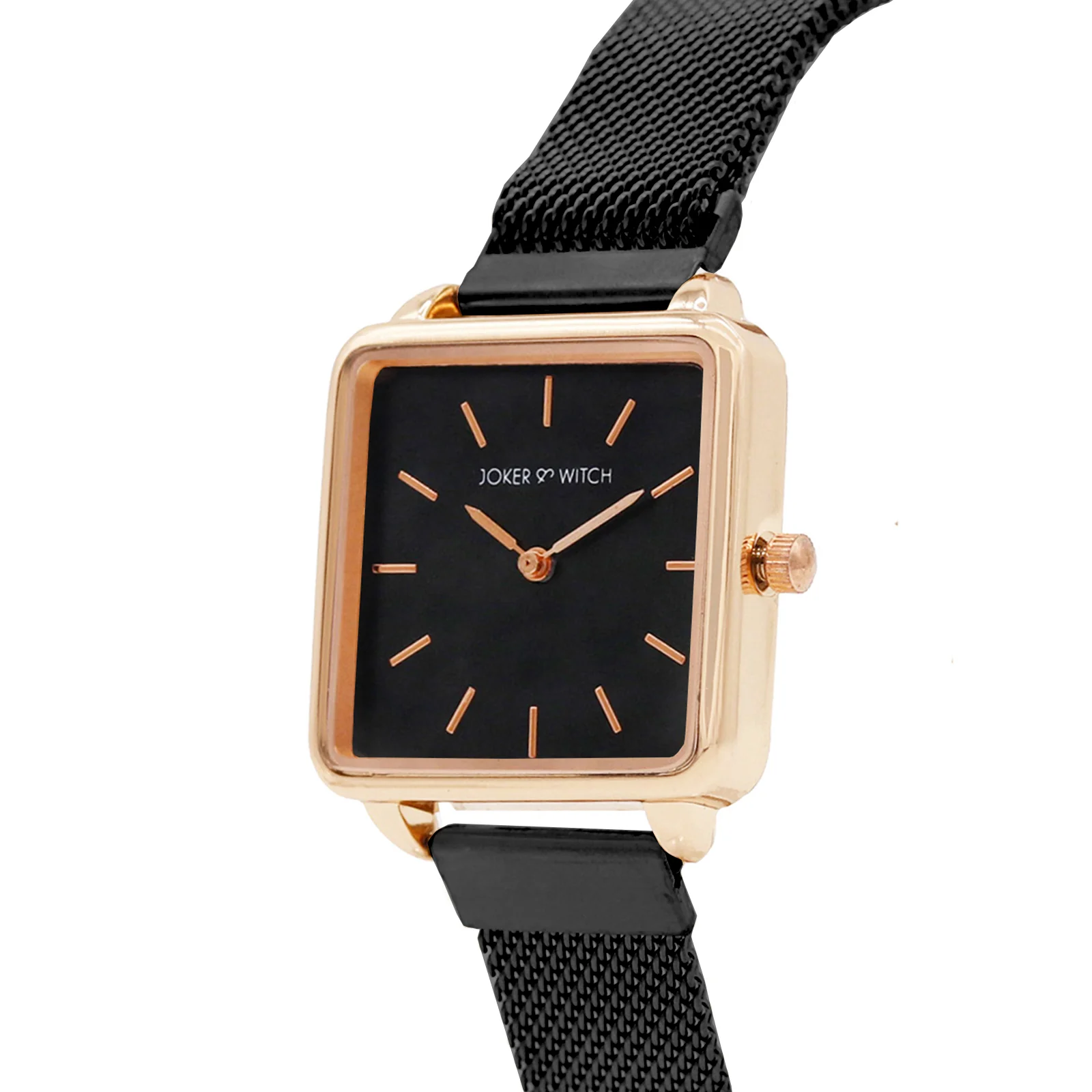 Vintage Rose Gold Black Small Square Dial Magnetic Strap Women's Watch - Image 3
