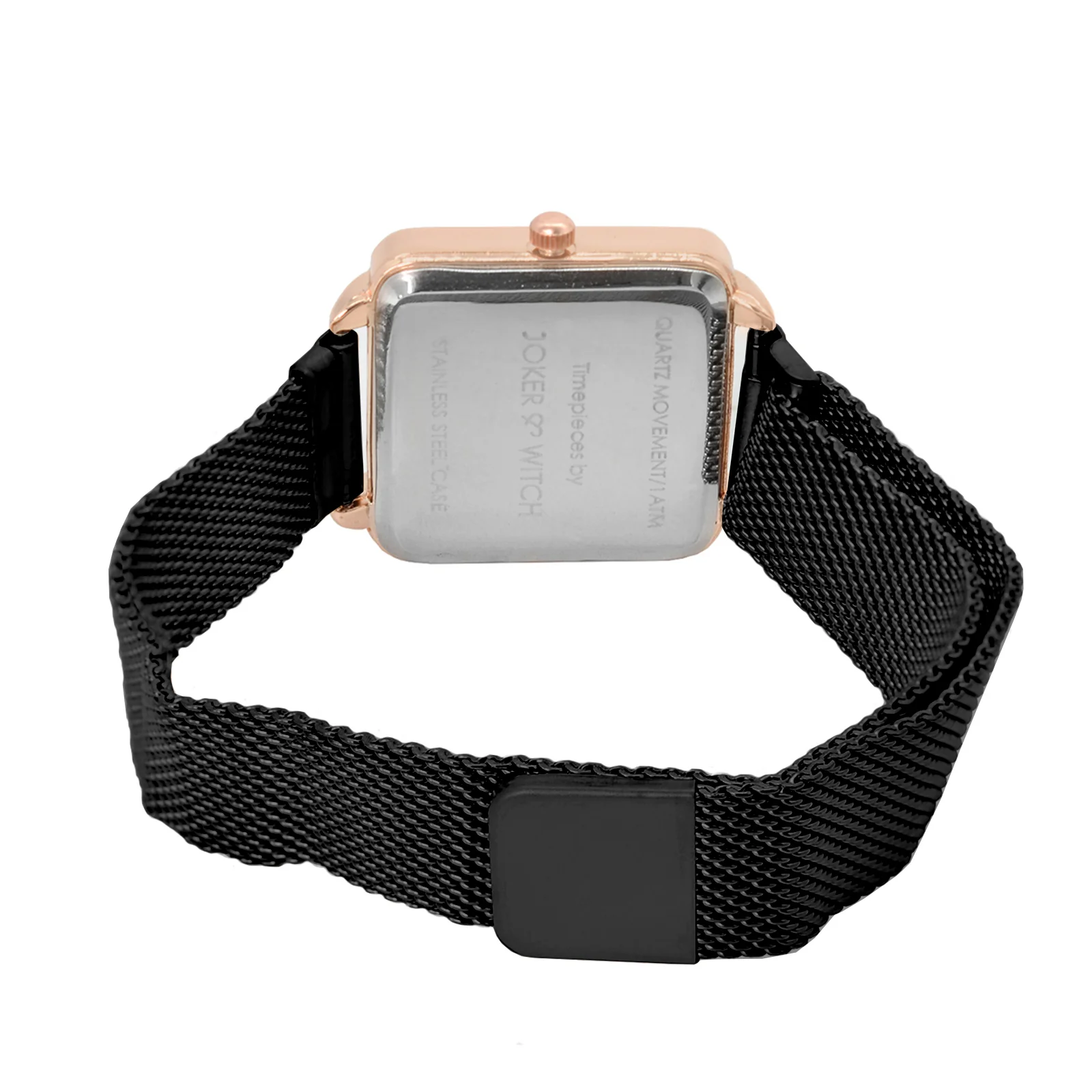 Vintage Rose Gold Black Small Square Dial Magnetic Strap Women's Watch - Image 5