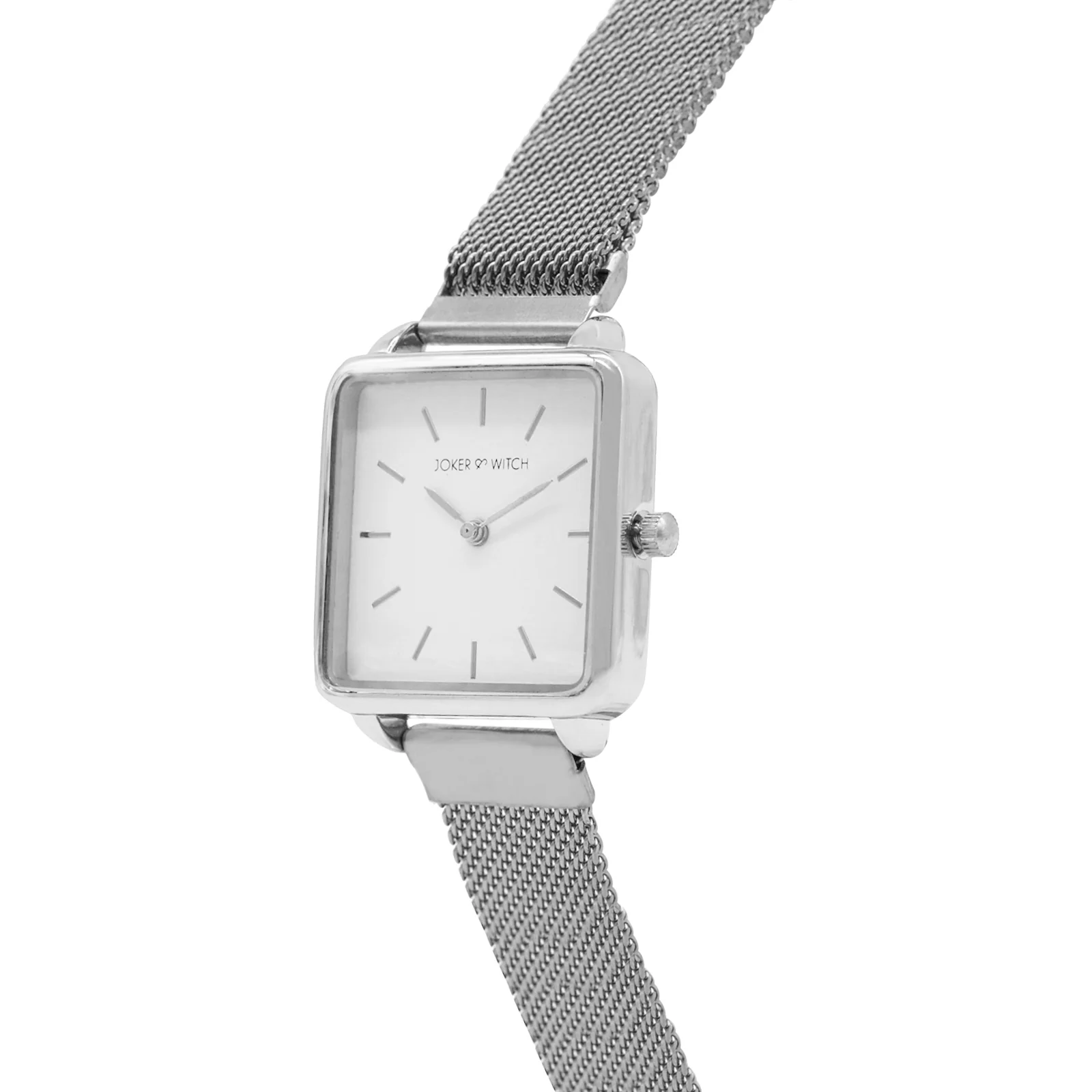 Vintage White Small Square Dial Silver Magnetic Strap Women's Watch - Image 3