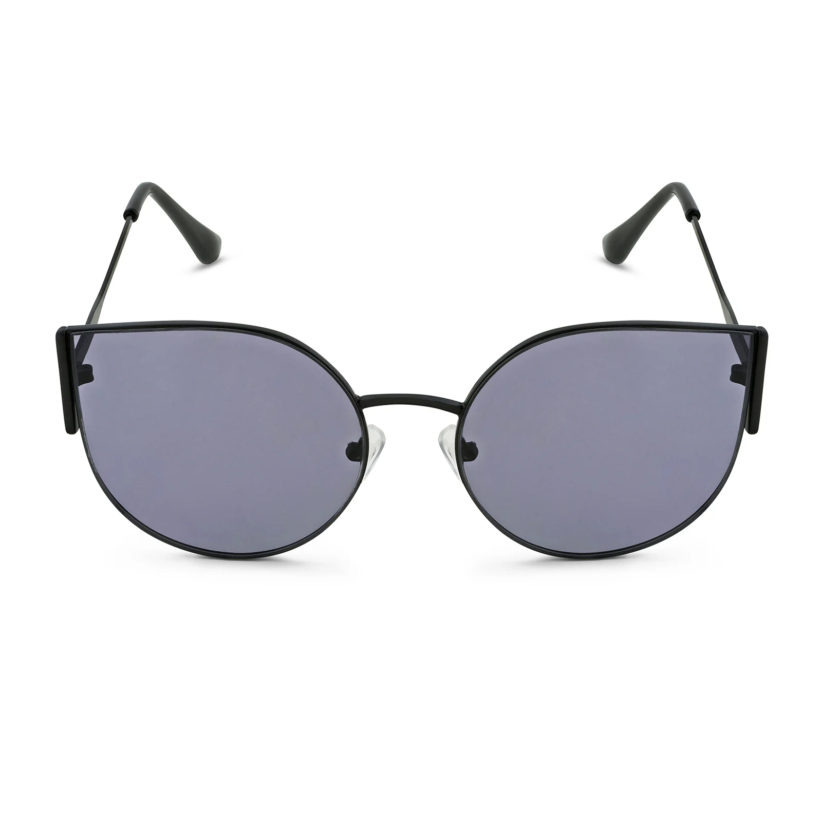 Vixen Round Cateye Sunglasses With Black Frames And Grey Lenses - Image 3