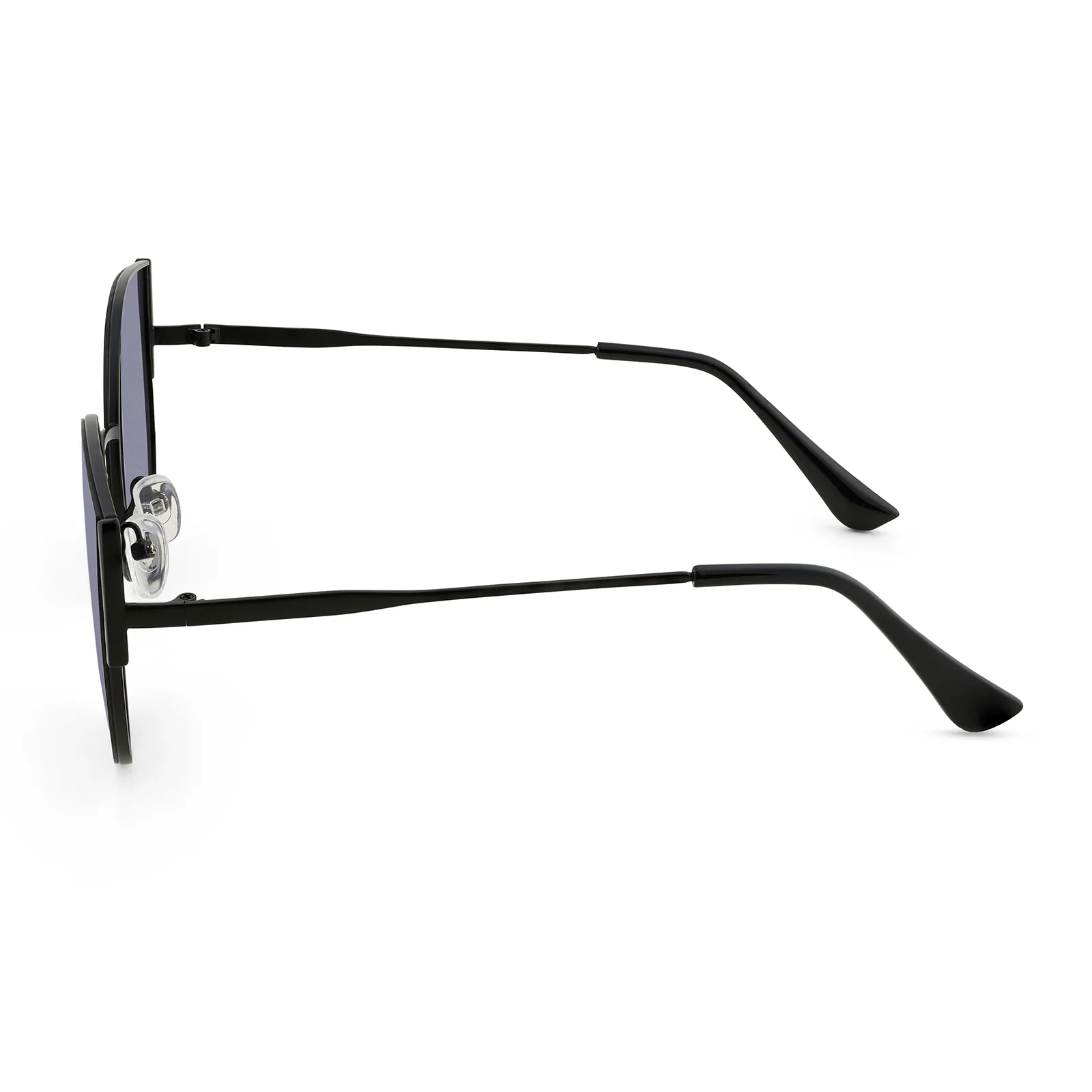Vixen Round Cateye Sunglasses With Black Frames And Grey Lenses - Image 5