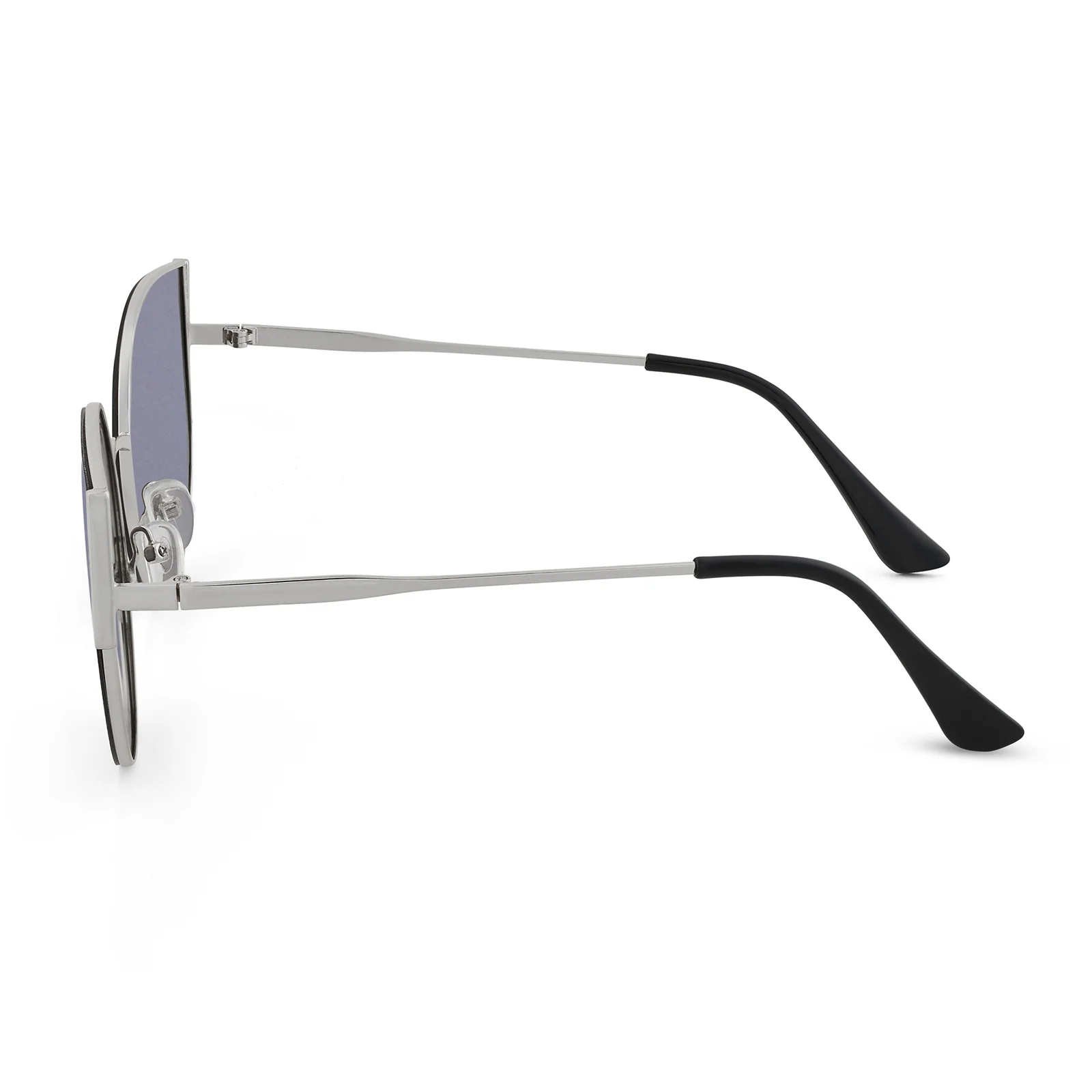 Vixen Round Cateye Sunglasses With Silver Frames And Black And Grey Lenses - Image 5