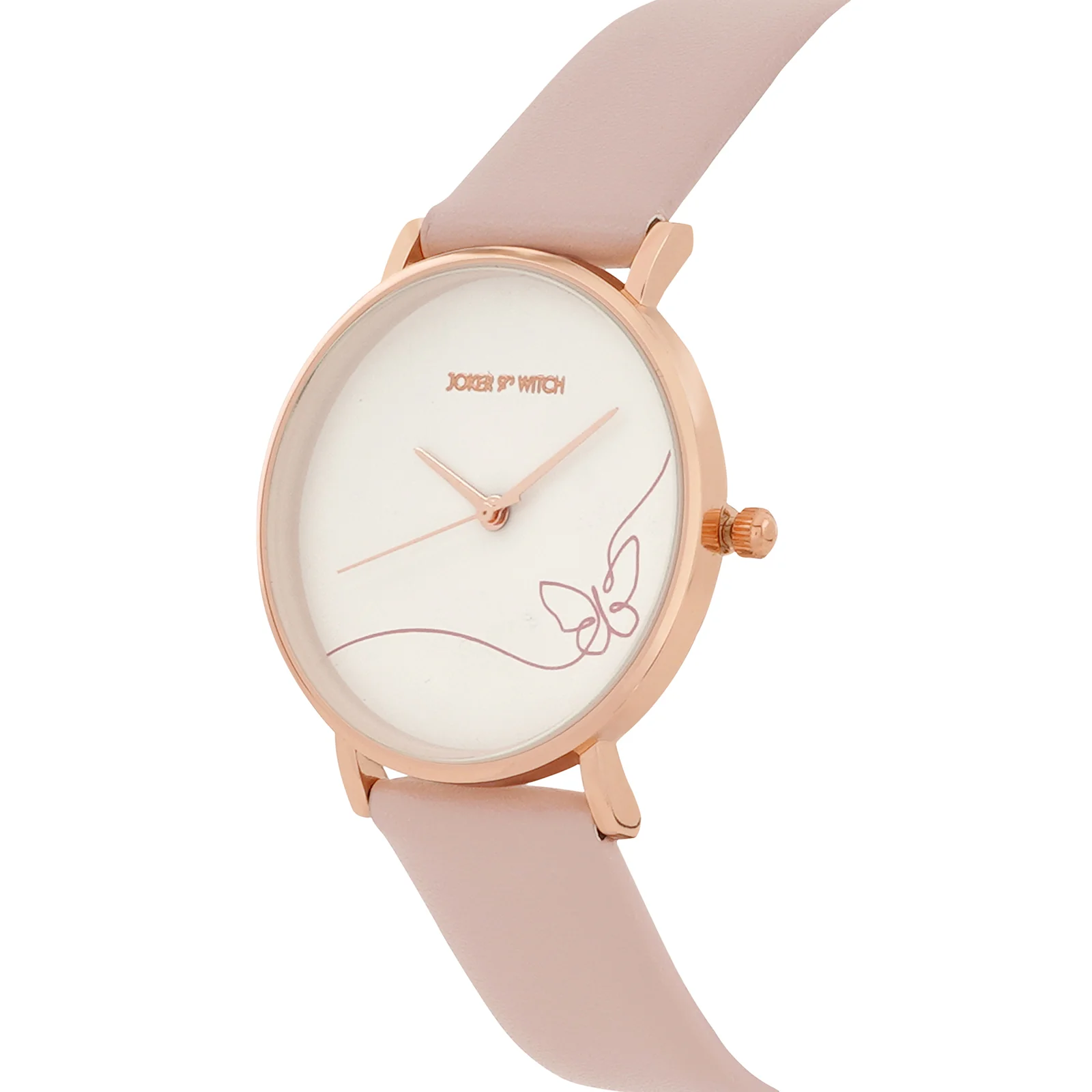 Printed Whimsical White Medium Dial Mauve PU Strap Women's Watch - Image 4