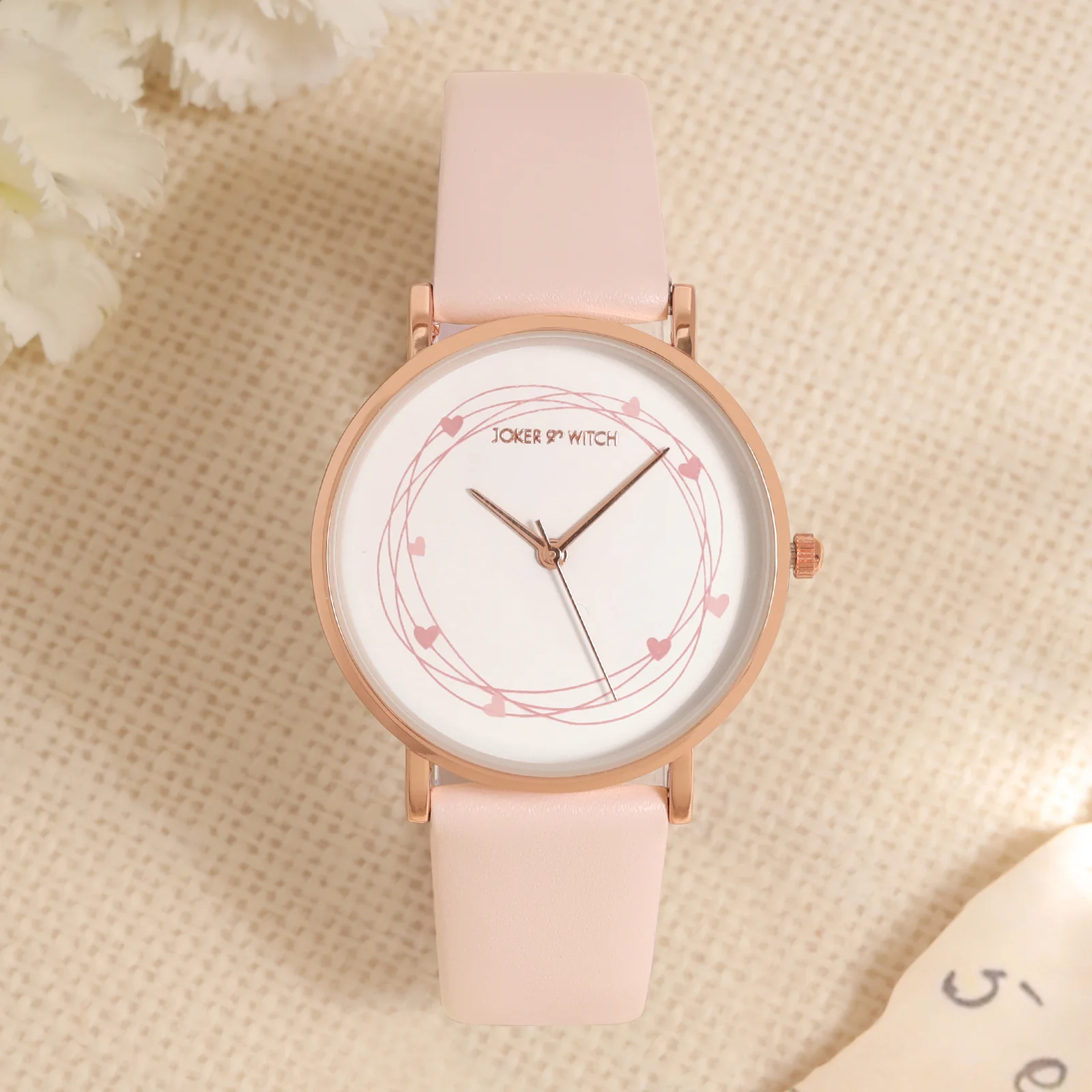 Printed Whisper White Medium Dial Pink PU Strap Women's Watch - Image 3