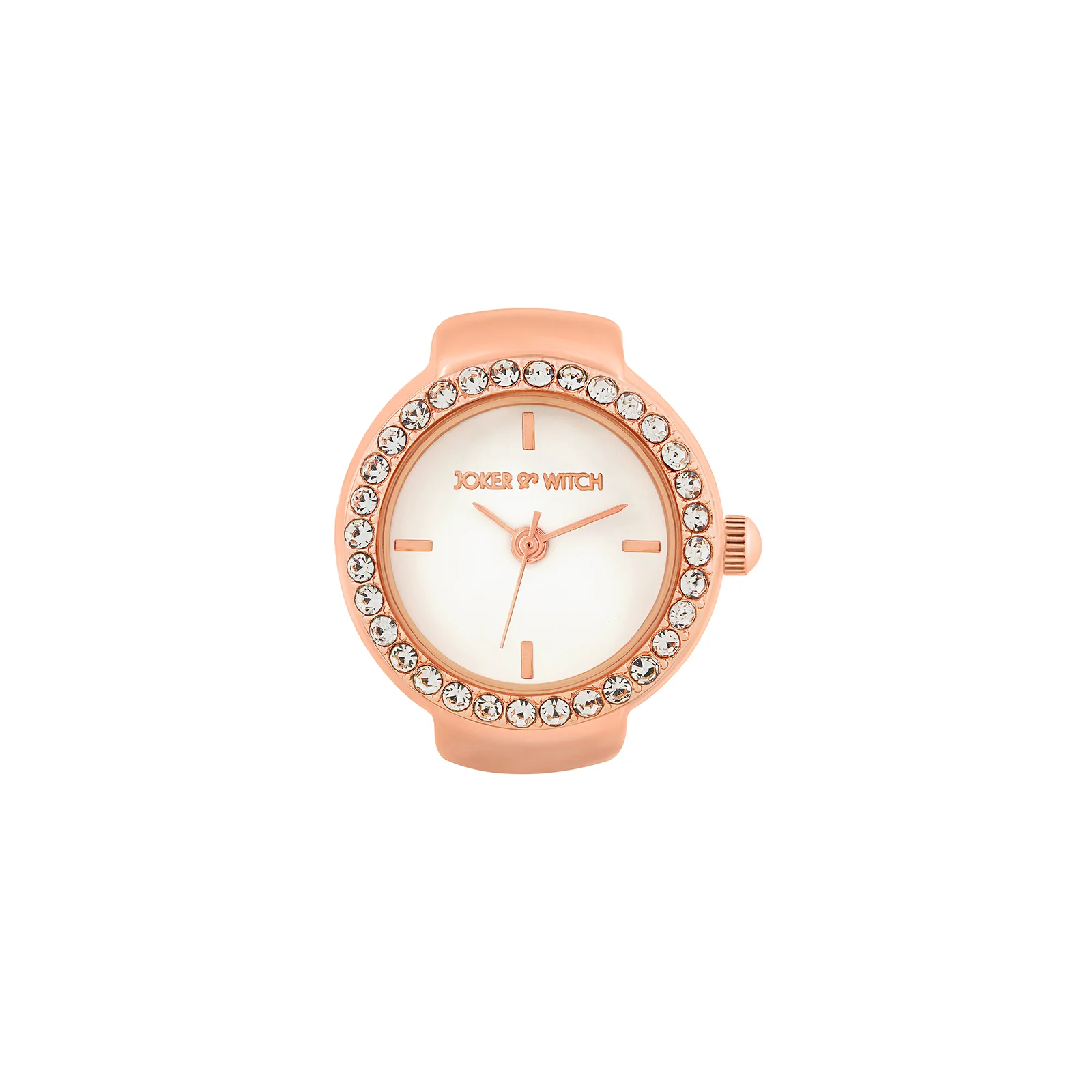 Savanna White Mini Rhinestone Dial Rose Gold Women's Ring Watch - Image 3