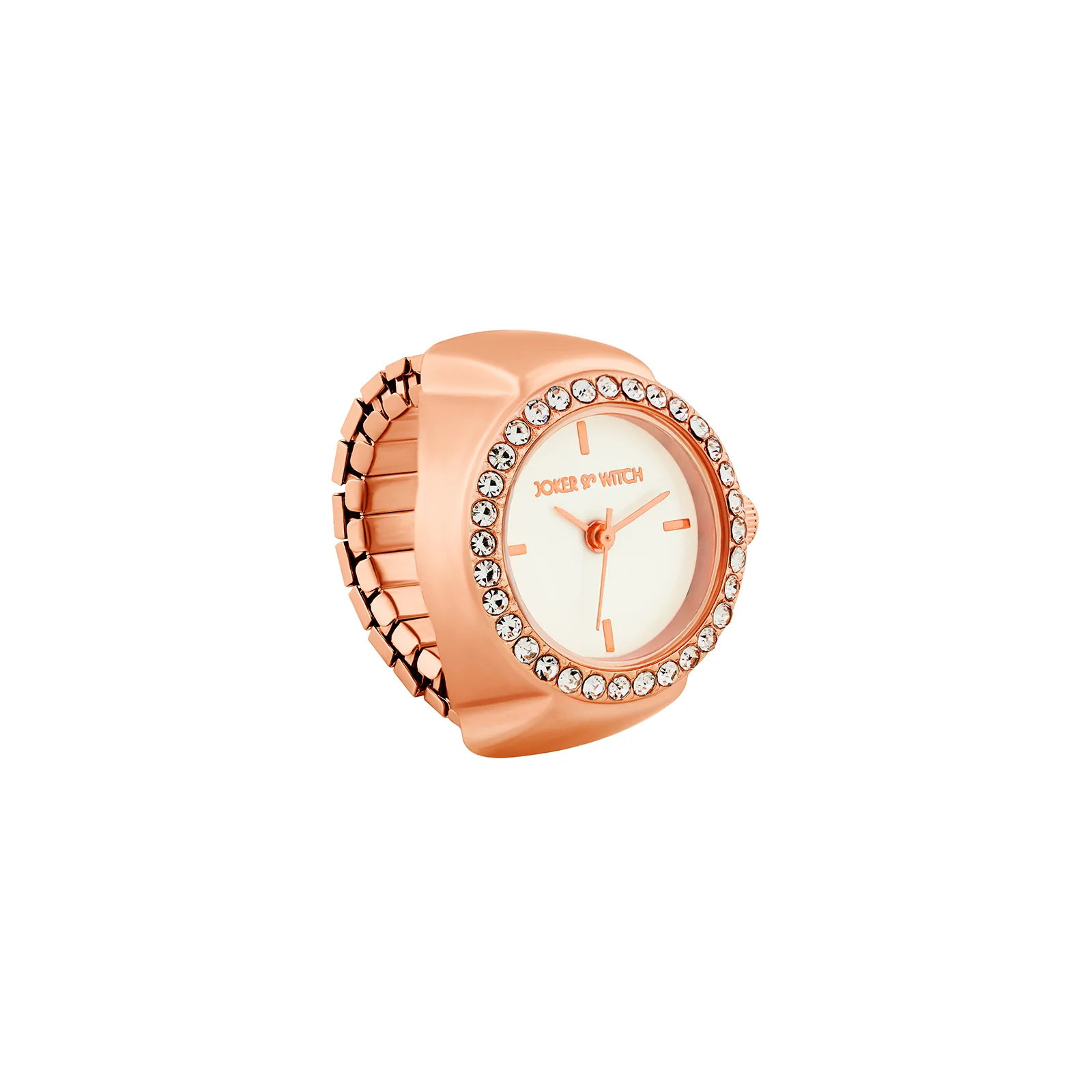 Savanna White Mini Rhinestone Dial Rose Gold Women's Ring Watch - Image 4