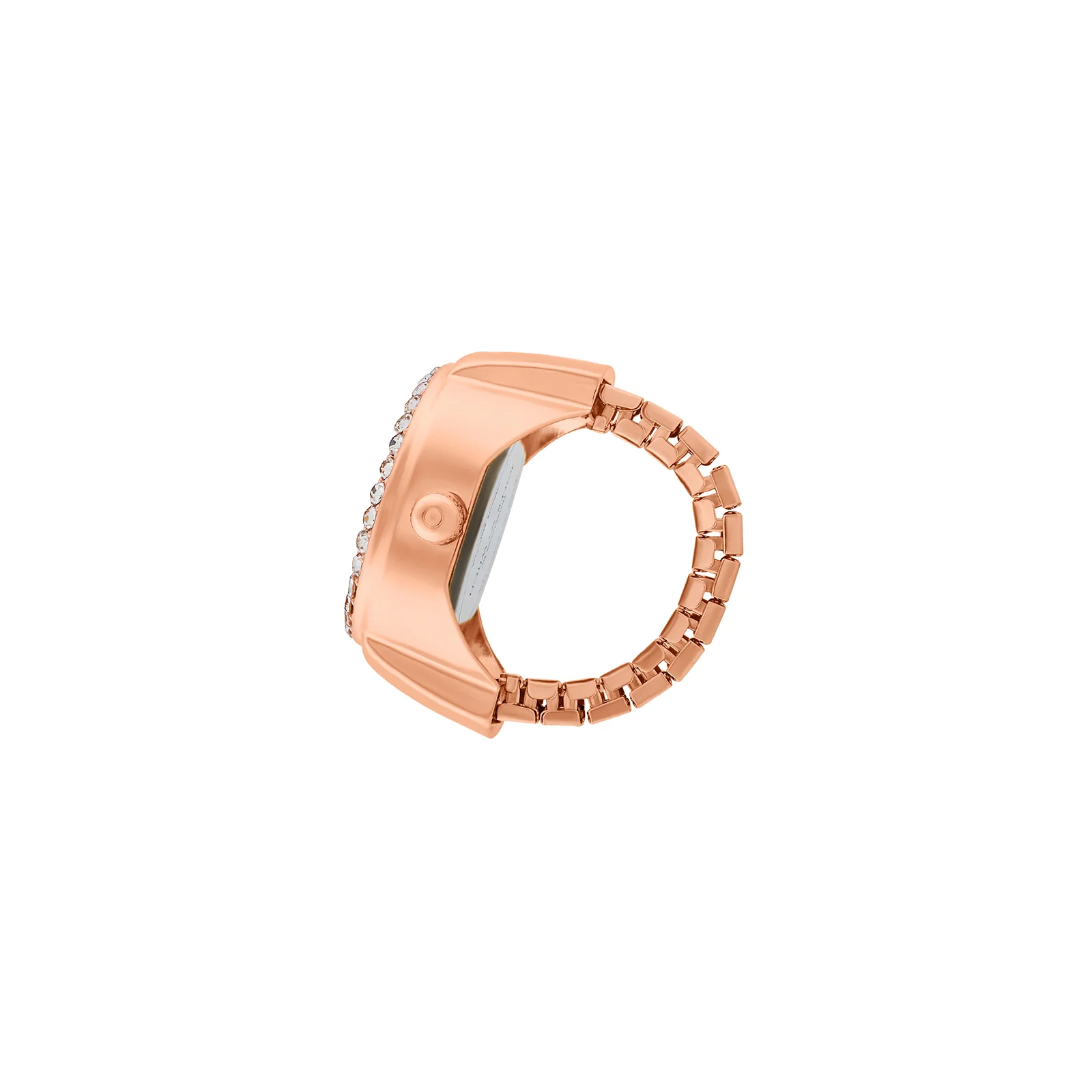 Savanna White Mini Rhinestone Dial Rose Gold Women's Ring Watch - Image 5