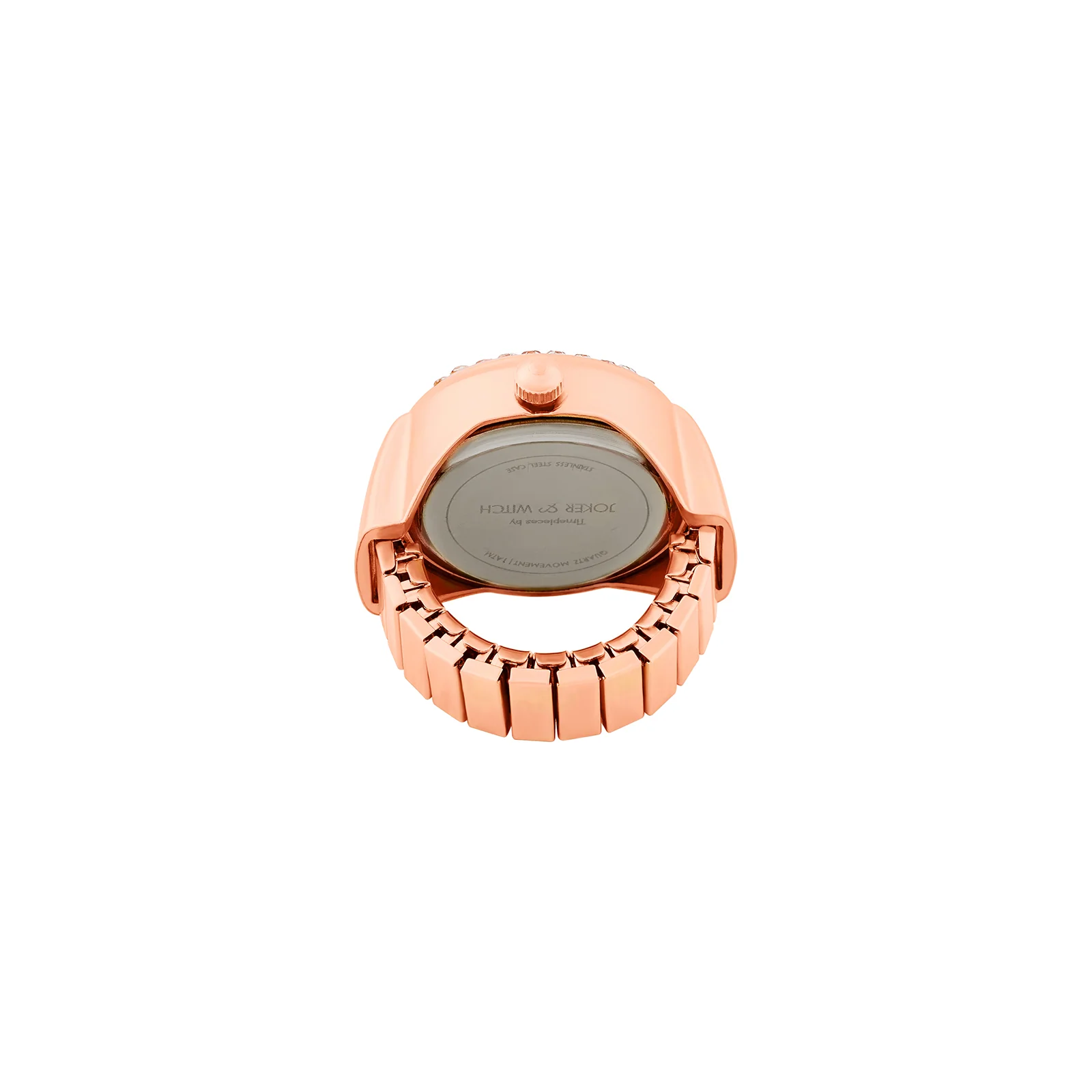 Savanna White Mini Rhinestone Dial Rose Gold Women's Ring Watch - Image 6