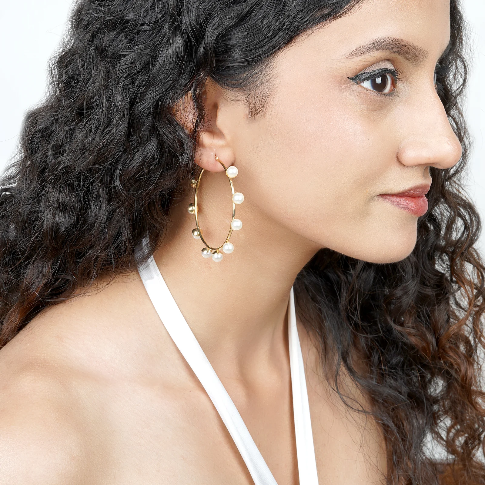 Winona Pearl Hoops - Image 2
