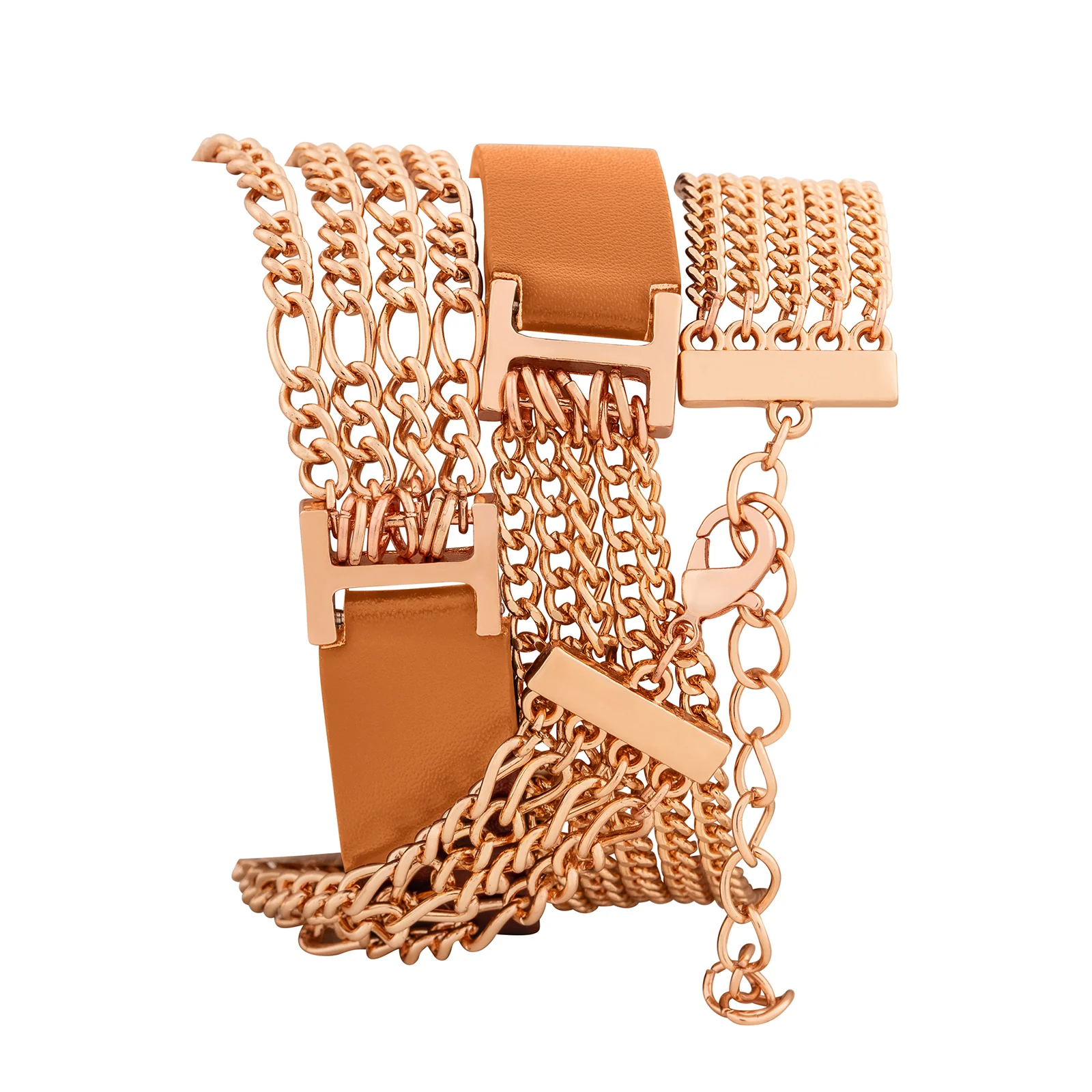 Winona White Medium Dial Brown PU-Chain Wrap Around Strap Women's Watch - Image 5