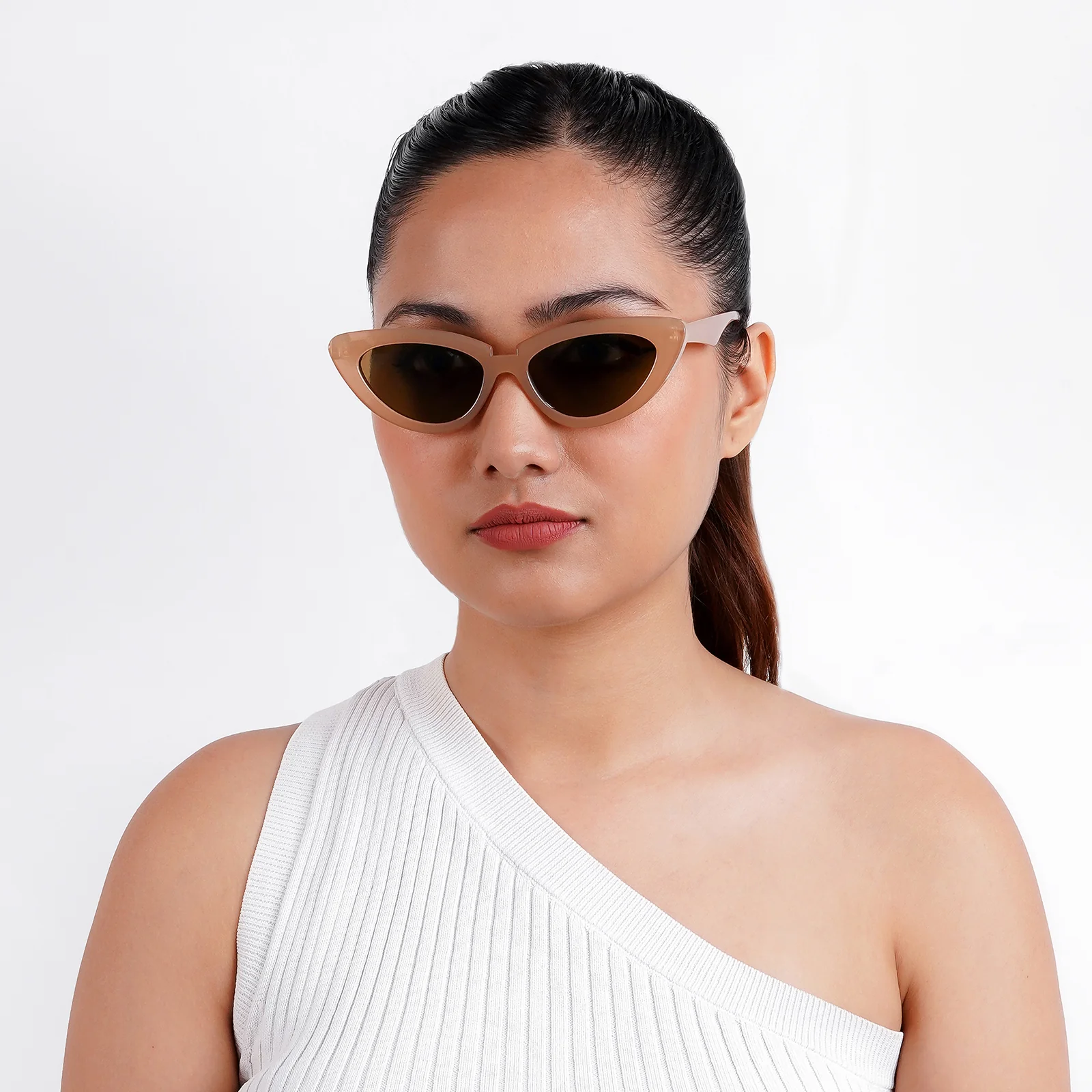 Wintour Cat Eye Brown Sunglasses - Image 2
