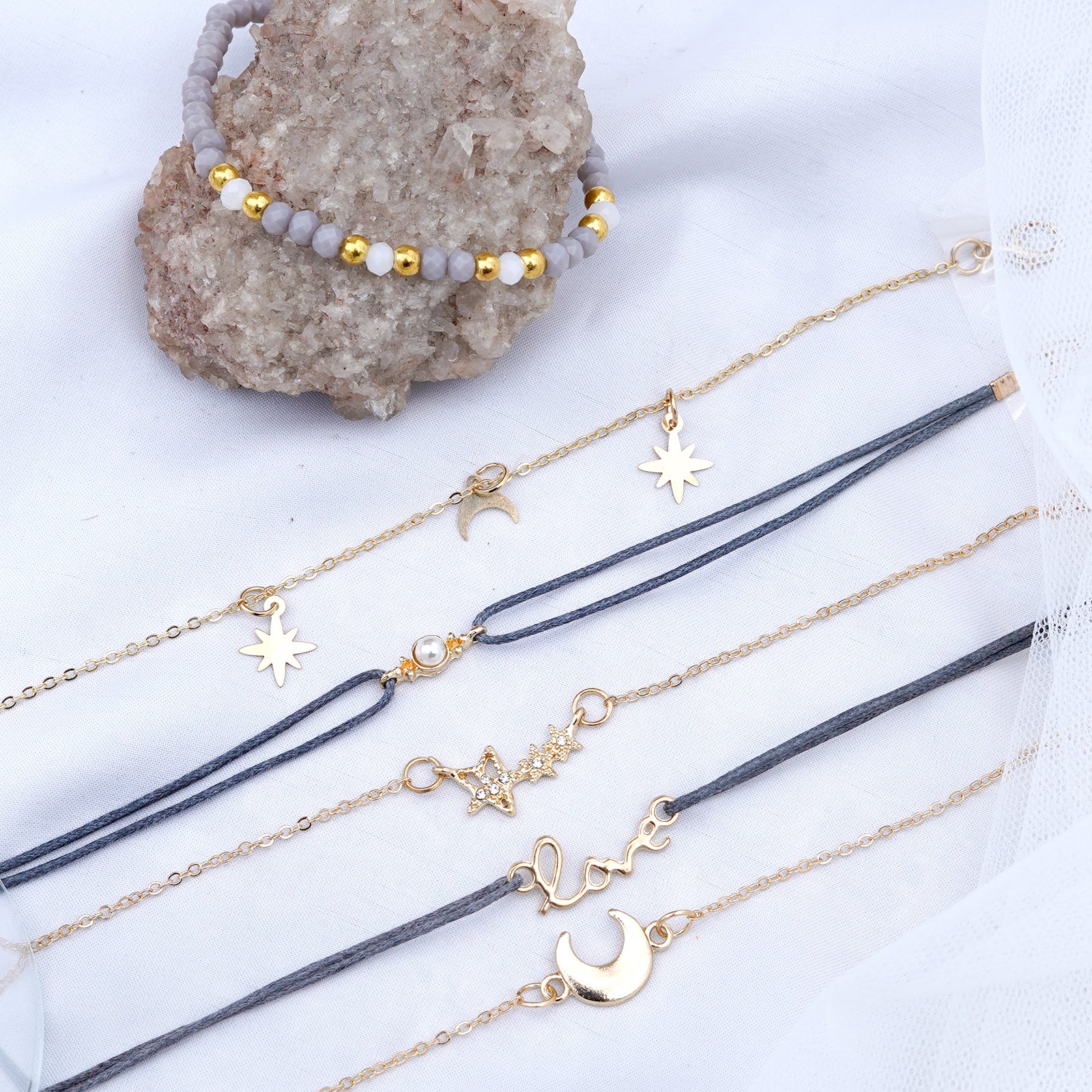 Wish Upon Gold Set of 6 Bracelets - Image 2