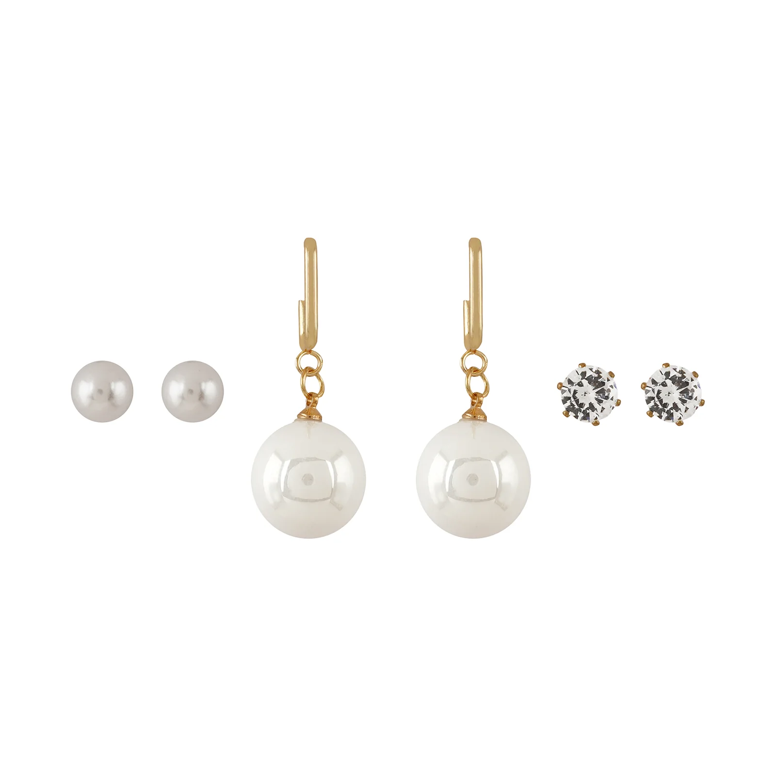 Yuna White & Gold Earrings - Image 3