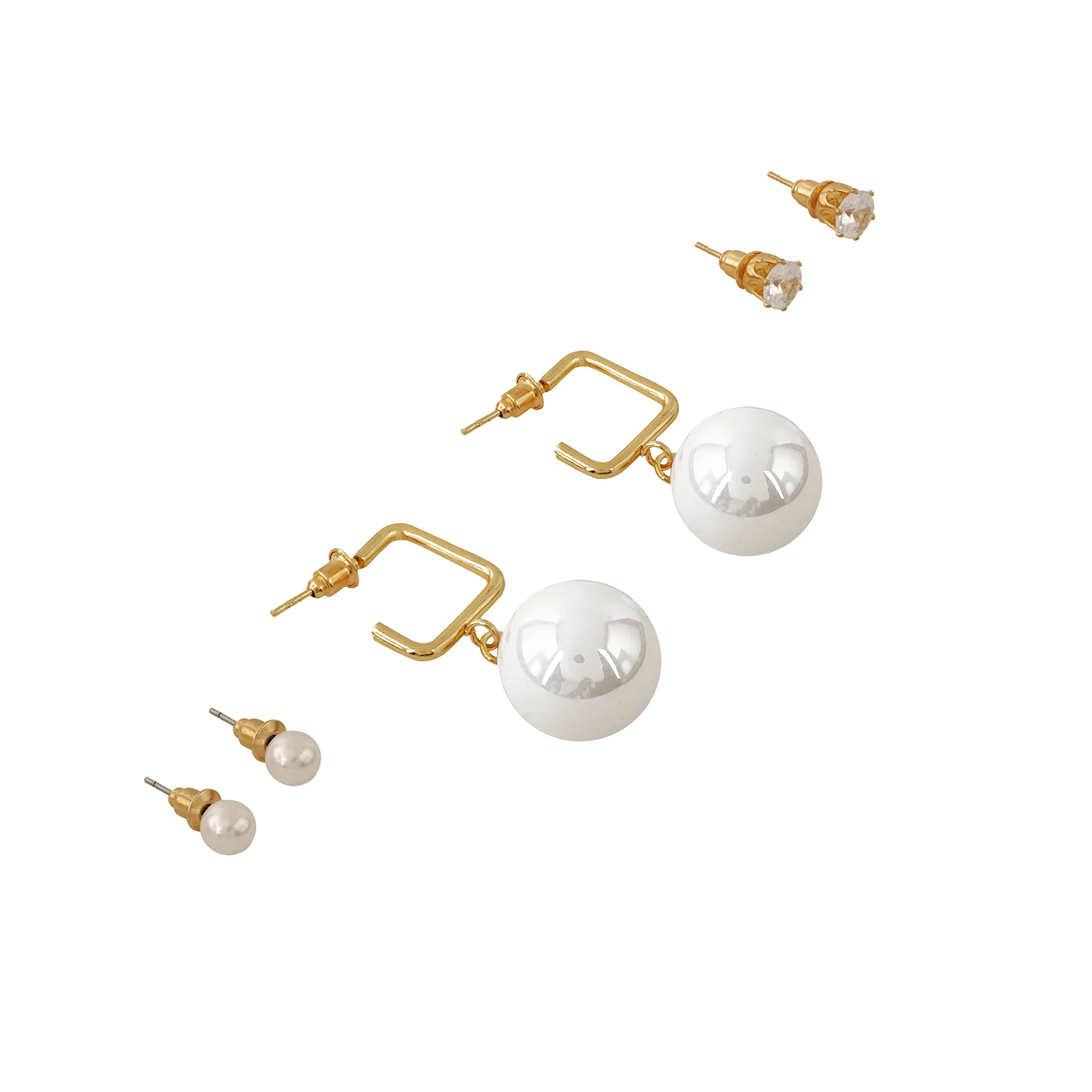 Yuna White & Gold Earrings - Image 4
