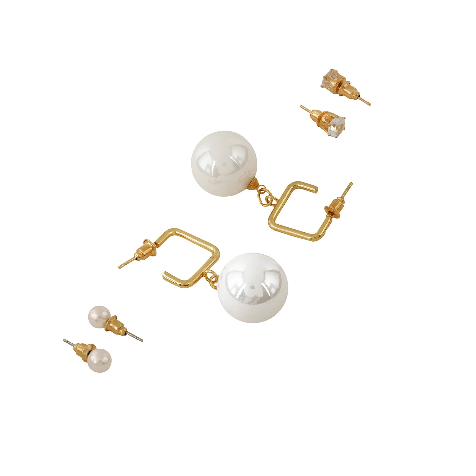 Yuna White & Gold Earrings - Image 5